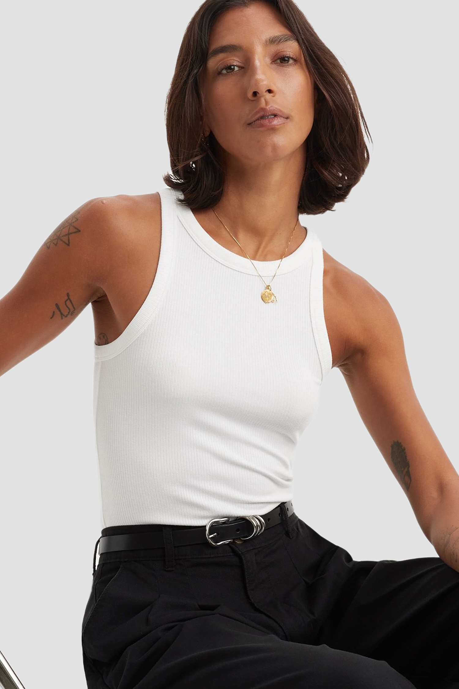 Женская белая майка 5