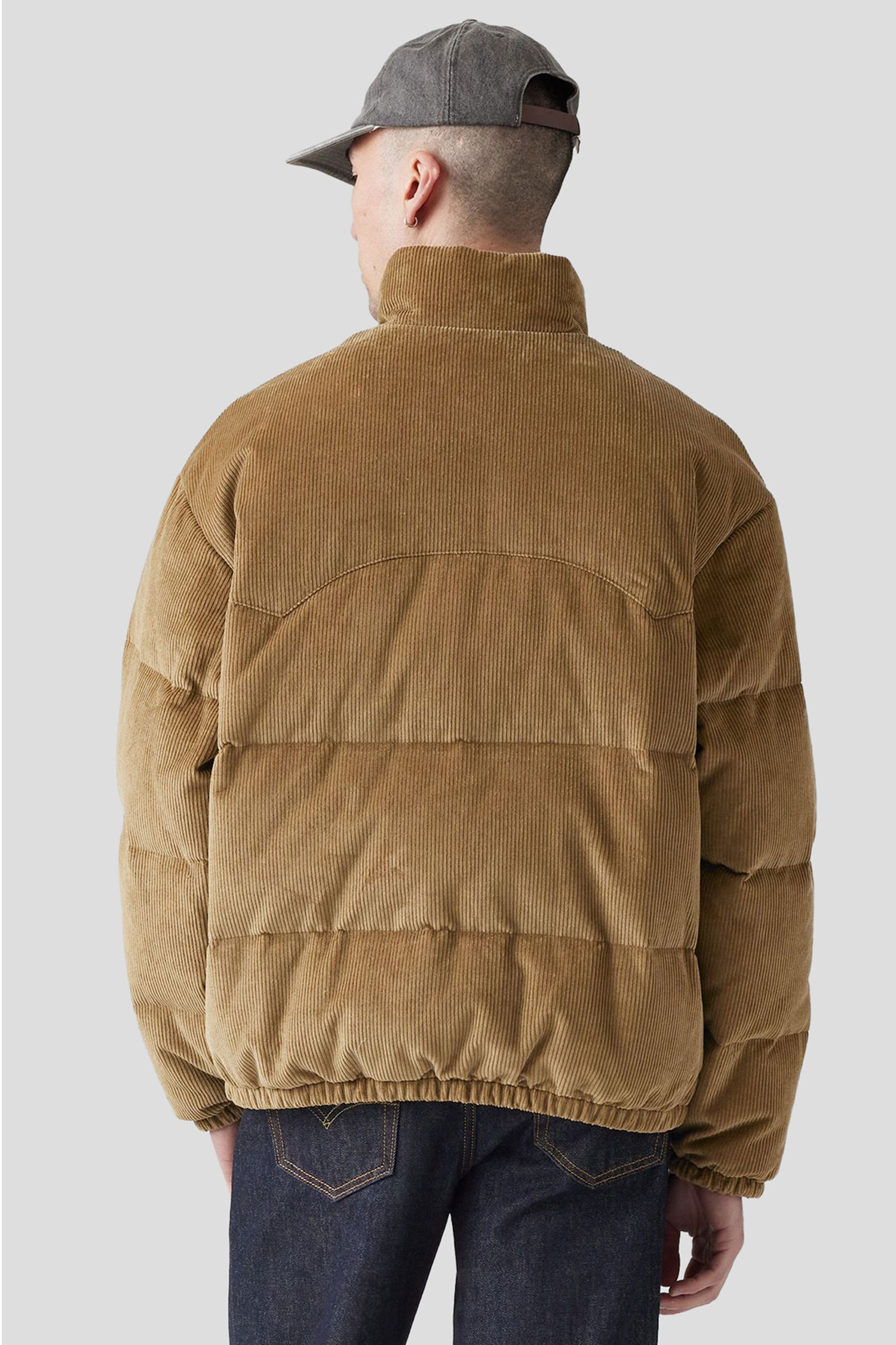 Мужская бежевая вельветовая куртка 3