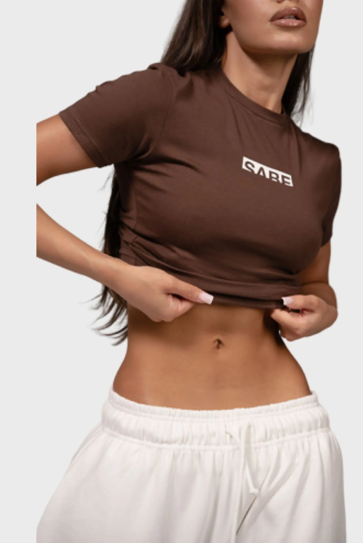 Футболка Sabe Logo T-Shirt Slim Brown 1