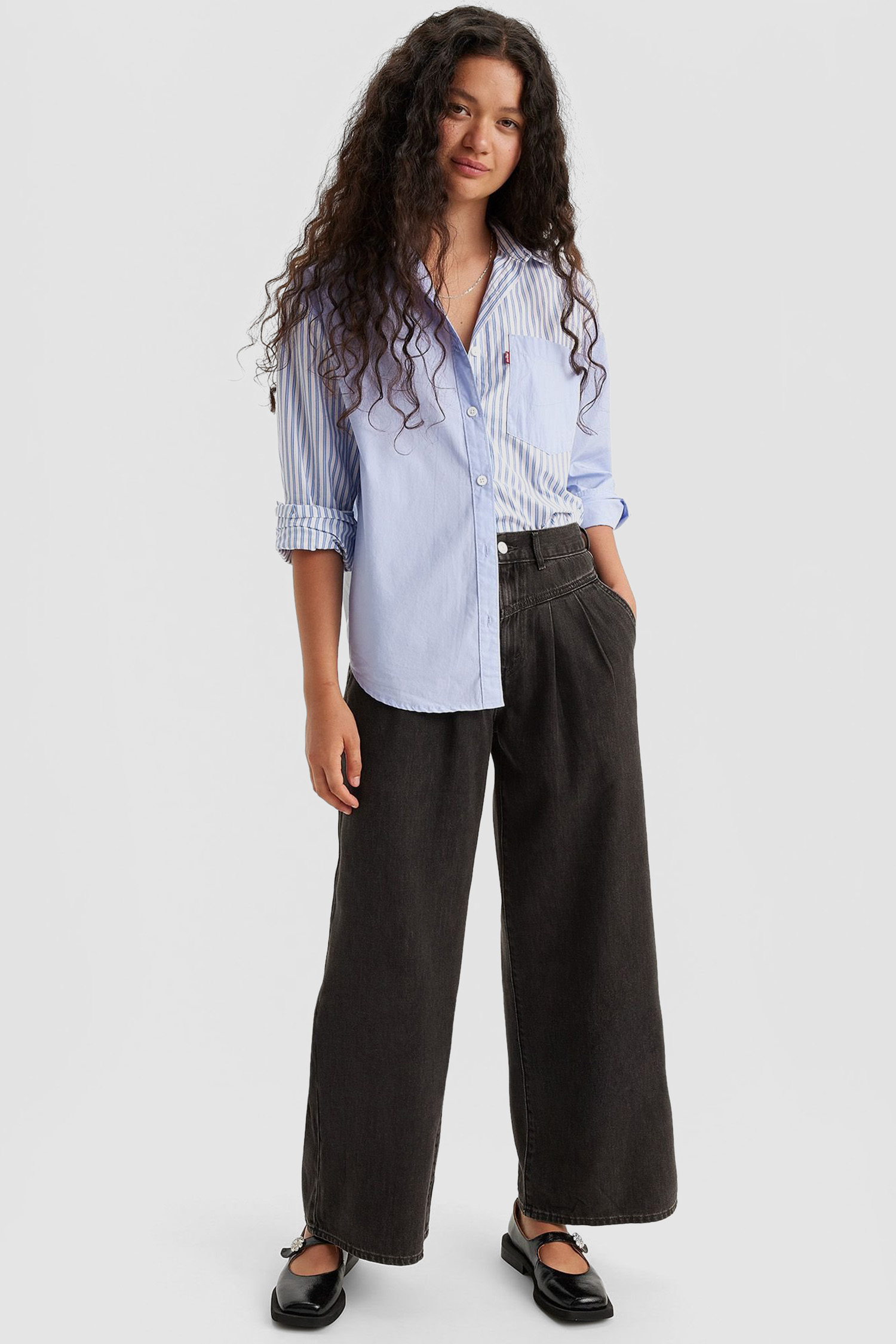 Женские черные джинсы Featherweight Baggy 3