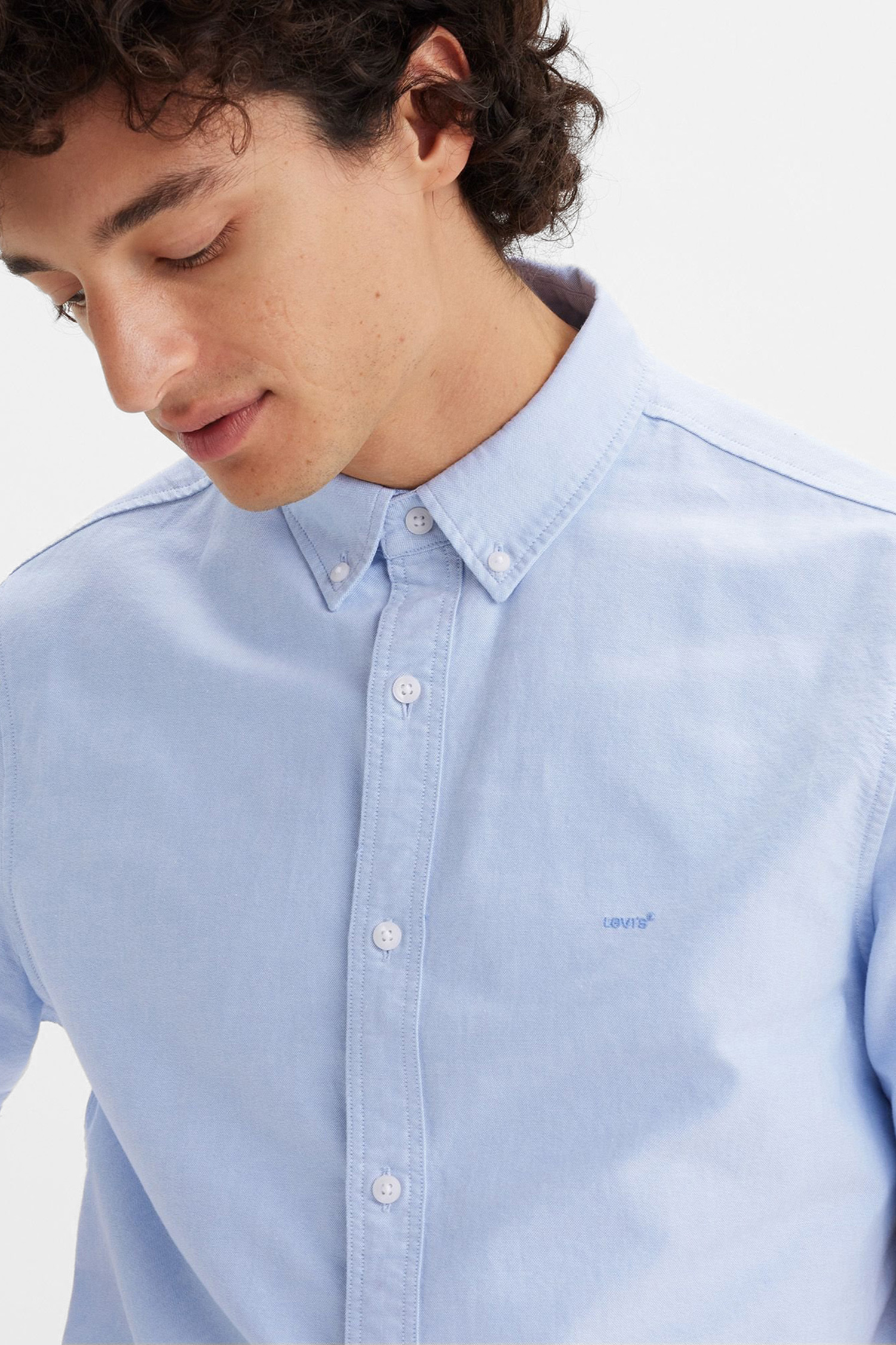 Мужская голубая рубашка 5