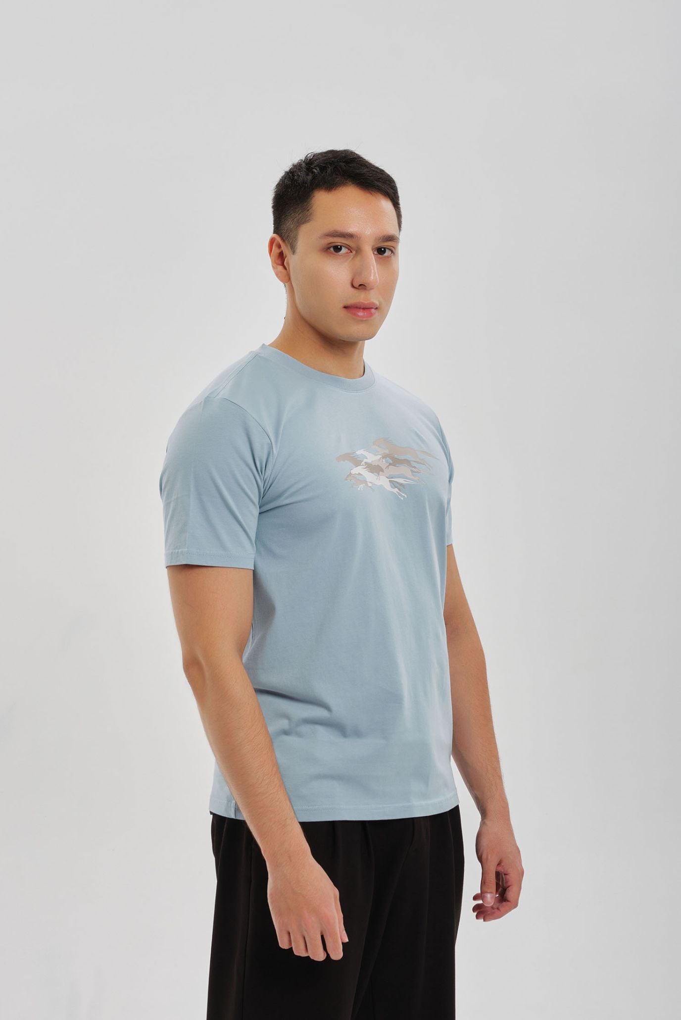 Голубая футболка ARGYMAQTAR (Унисекс) 3