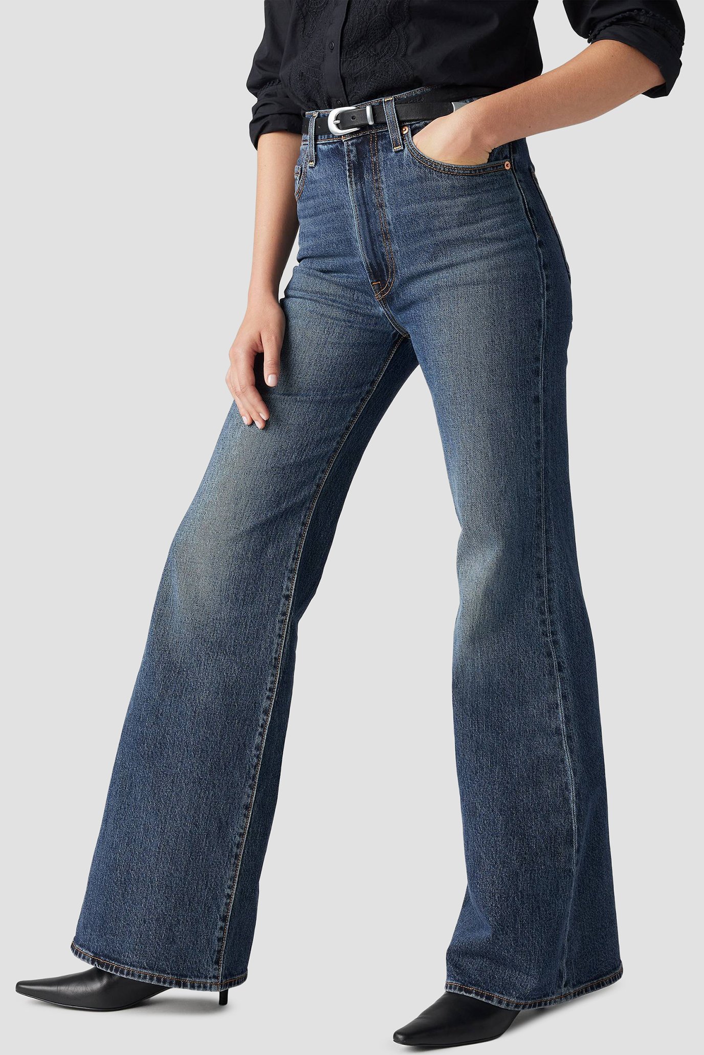 Женские синие джинсы Ribcage Bell 5