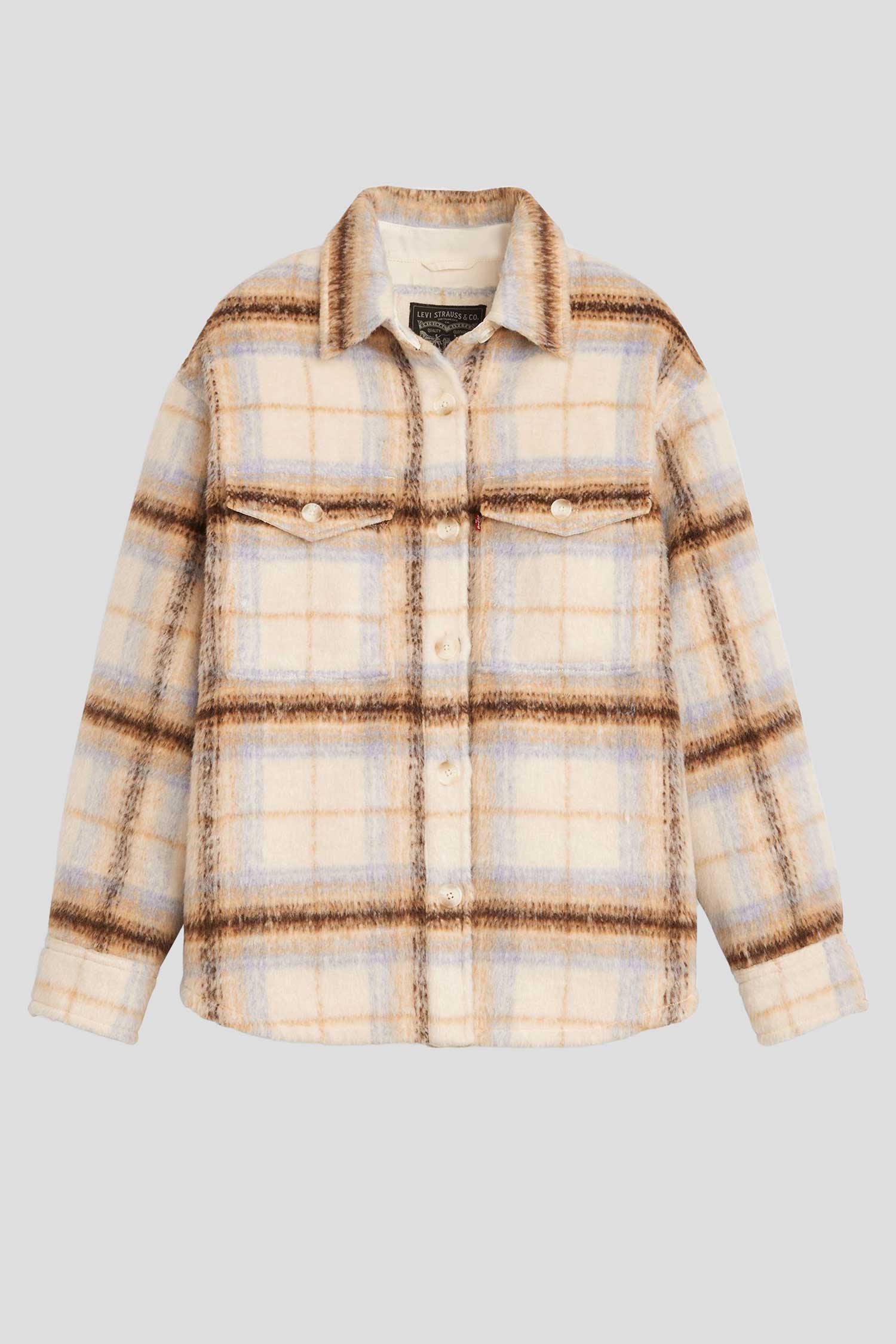 Женская рубашка-пальто в клетку 2