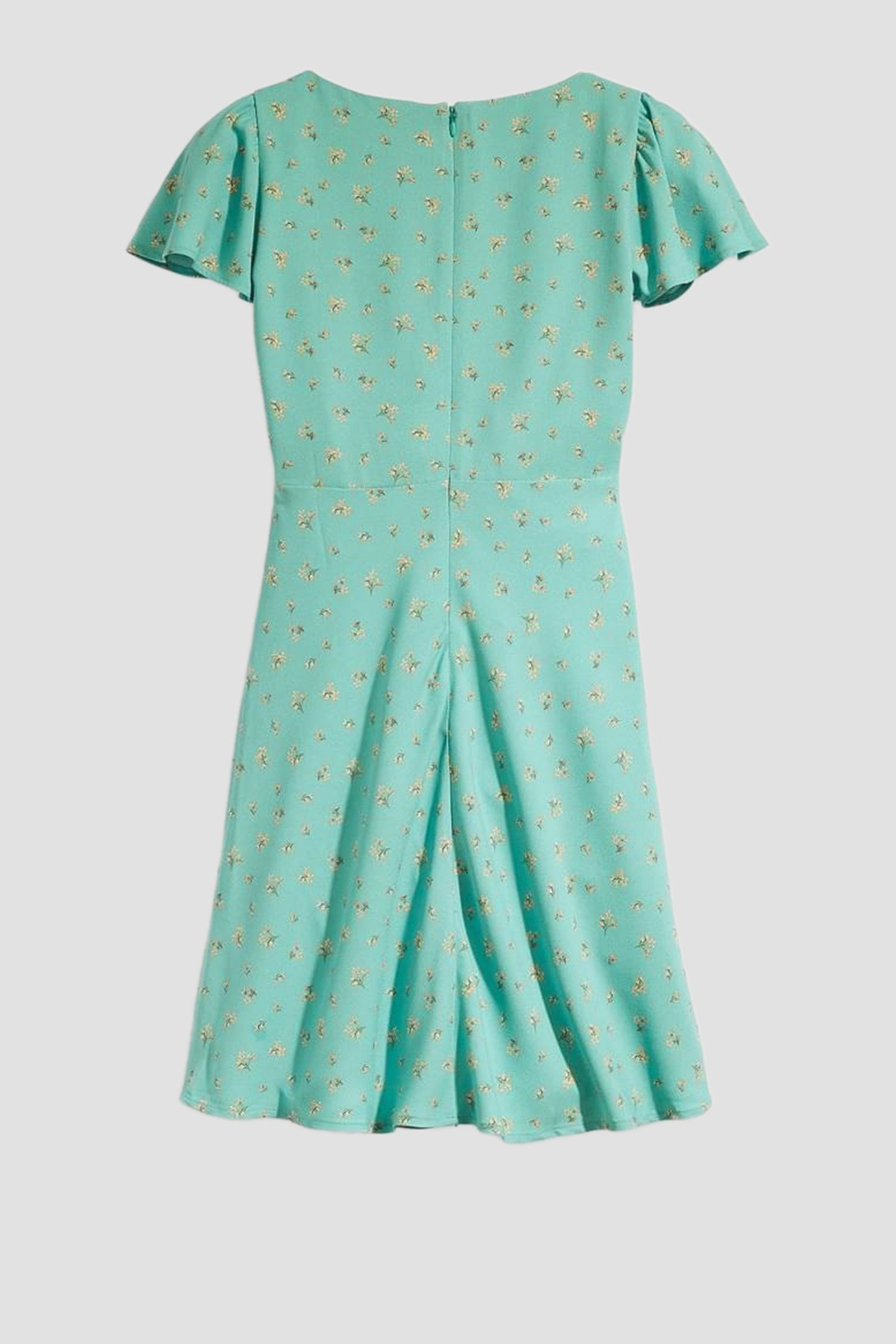 Женское мятное платье с узором 4