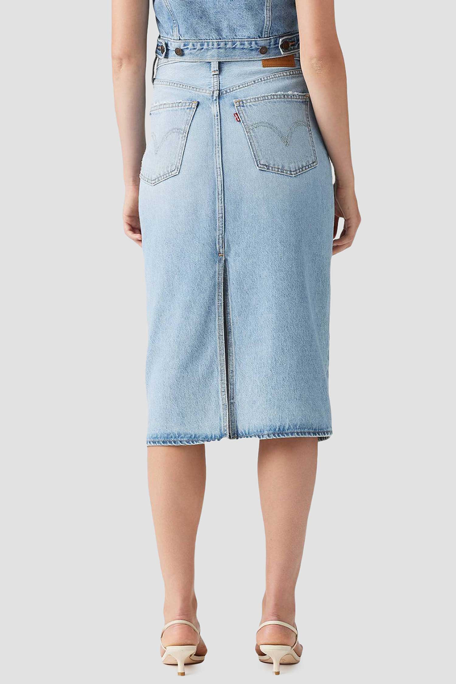 Женская голубая джинсовая юбка 3