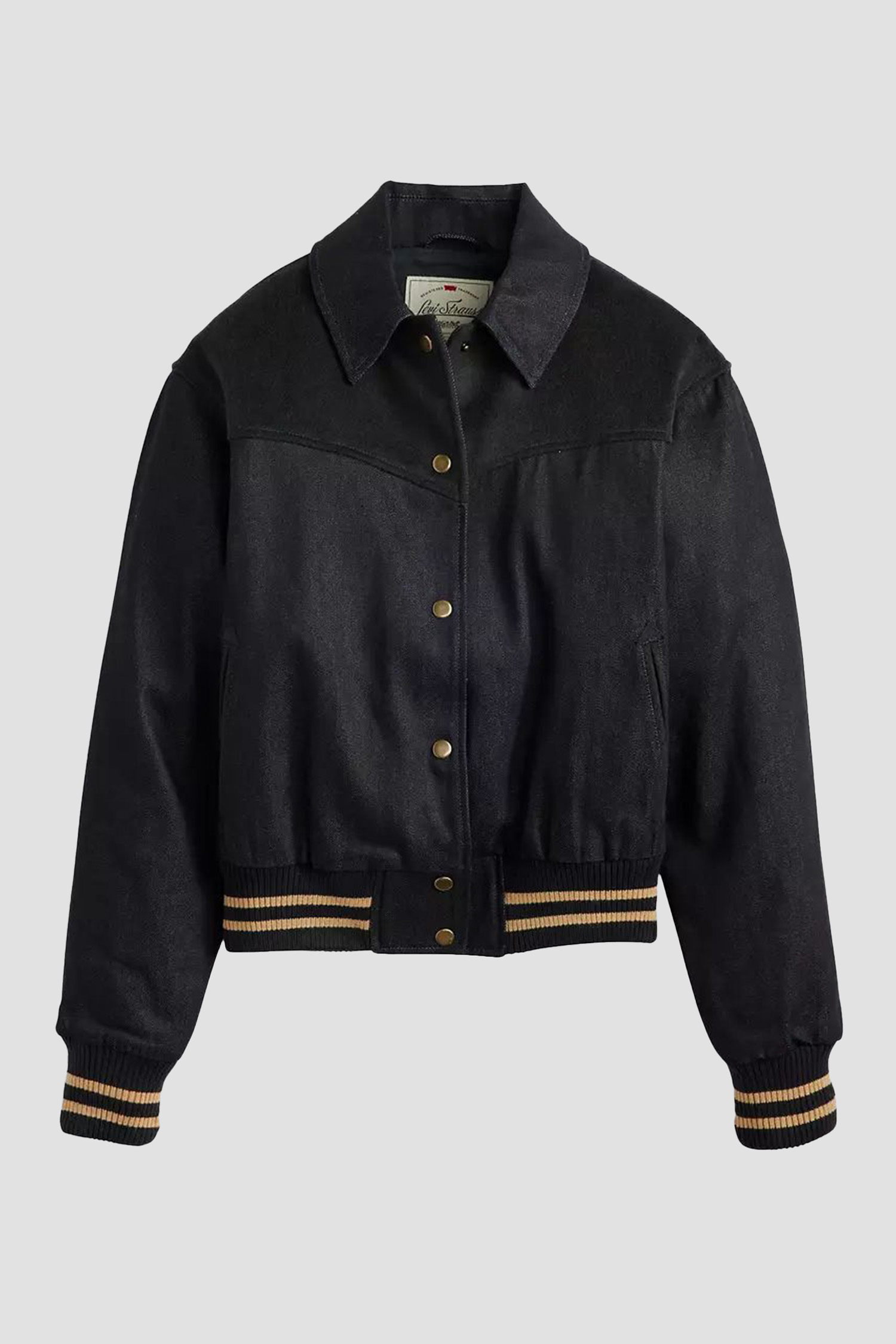 Женская черная джинсовая куртка 2