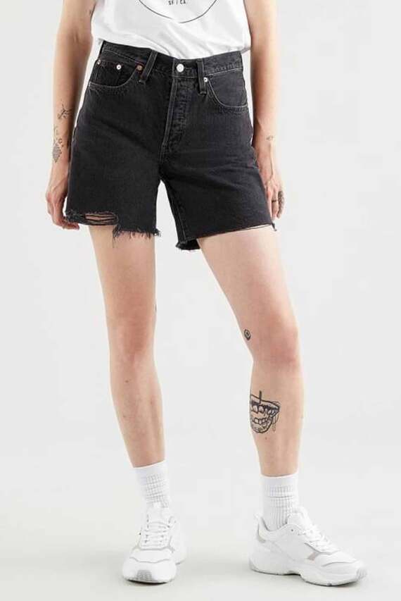 Женские черные джинсовые шорты 501® Levi's