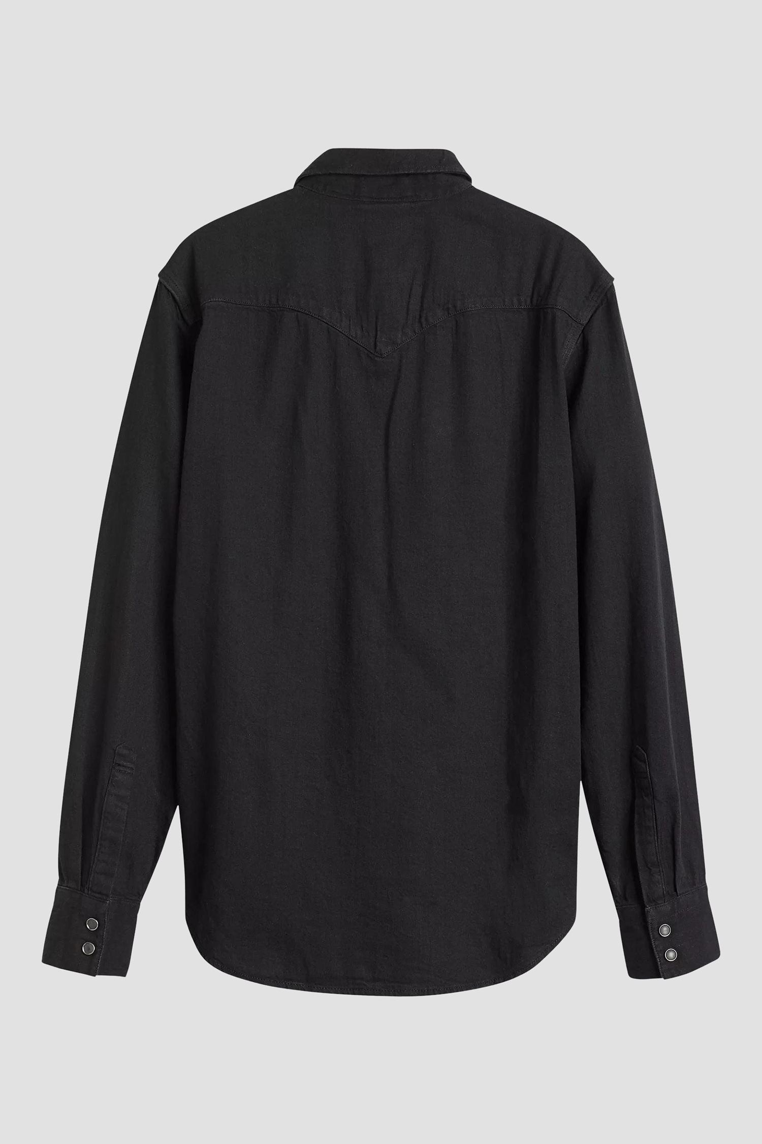 Мужская черная джинсовая рубашка 4