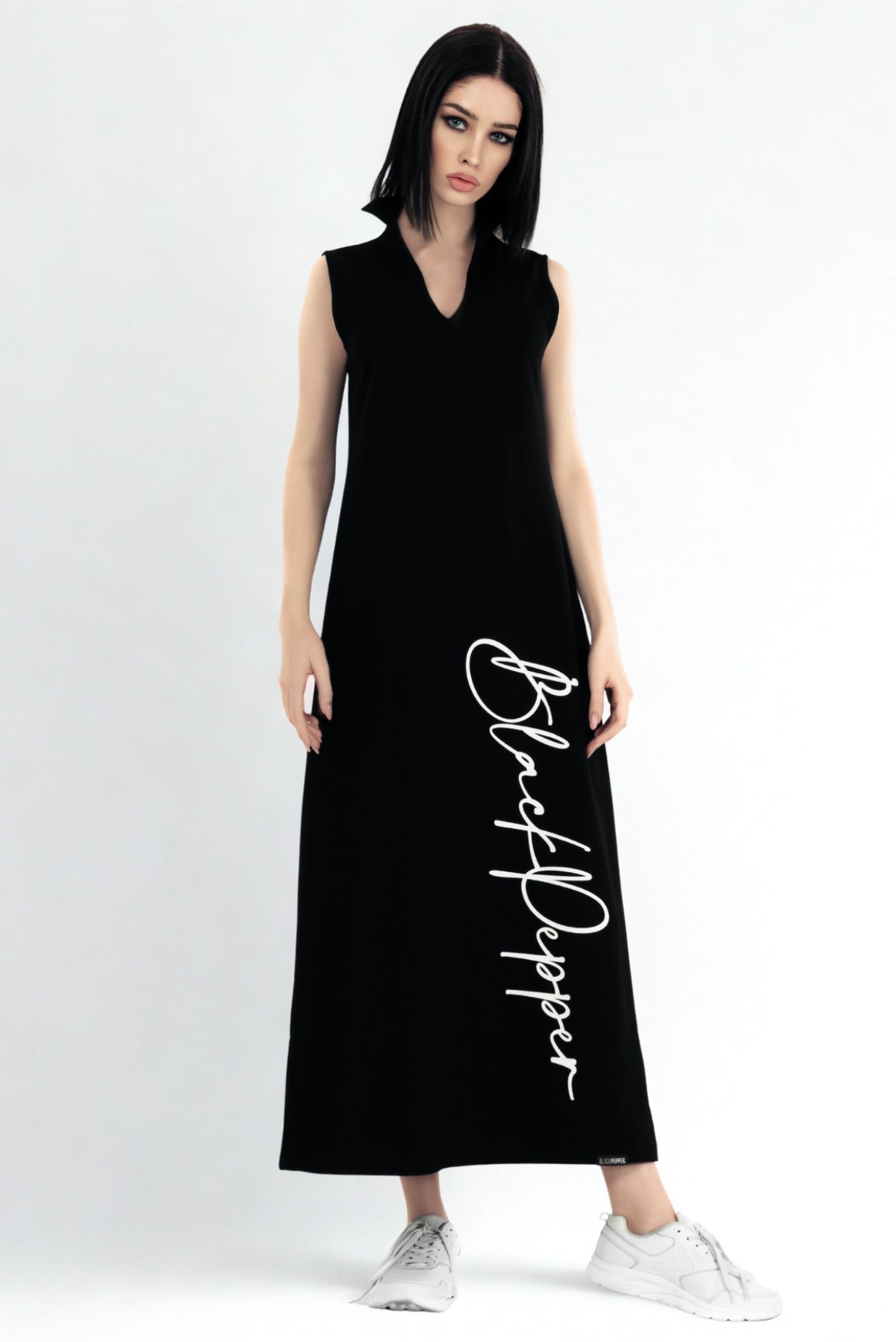 Женское черное платье CALLIGRAPHIC 1