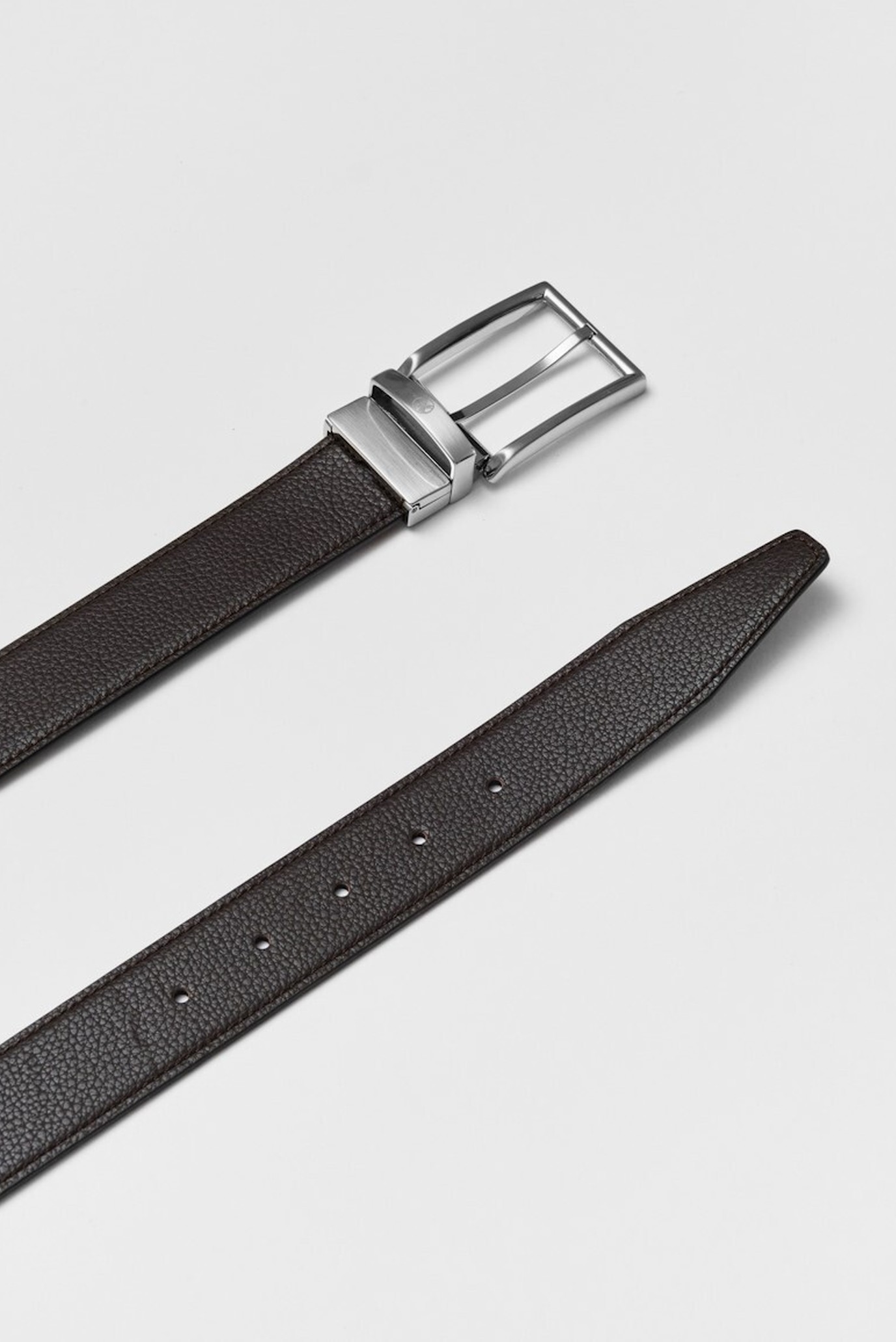 Мужской черно-темно коричневый ремень 35ММ 2