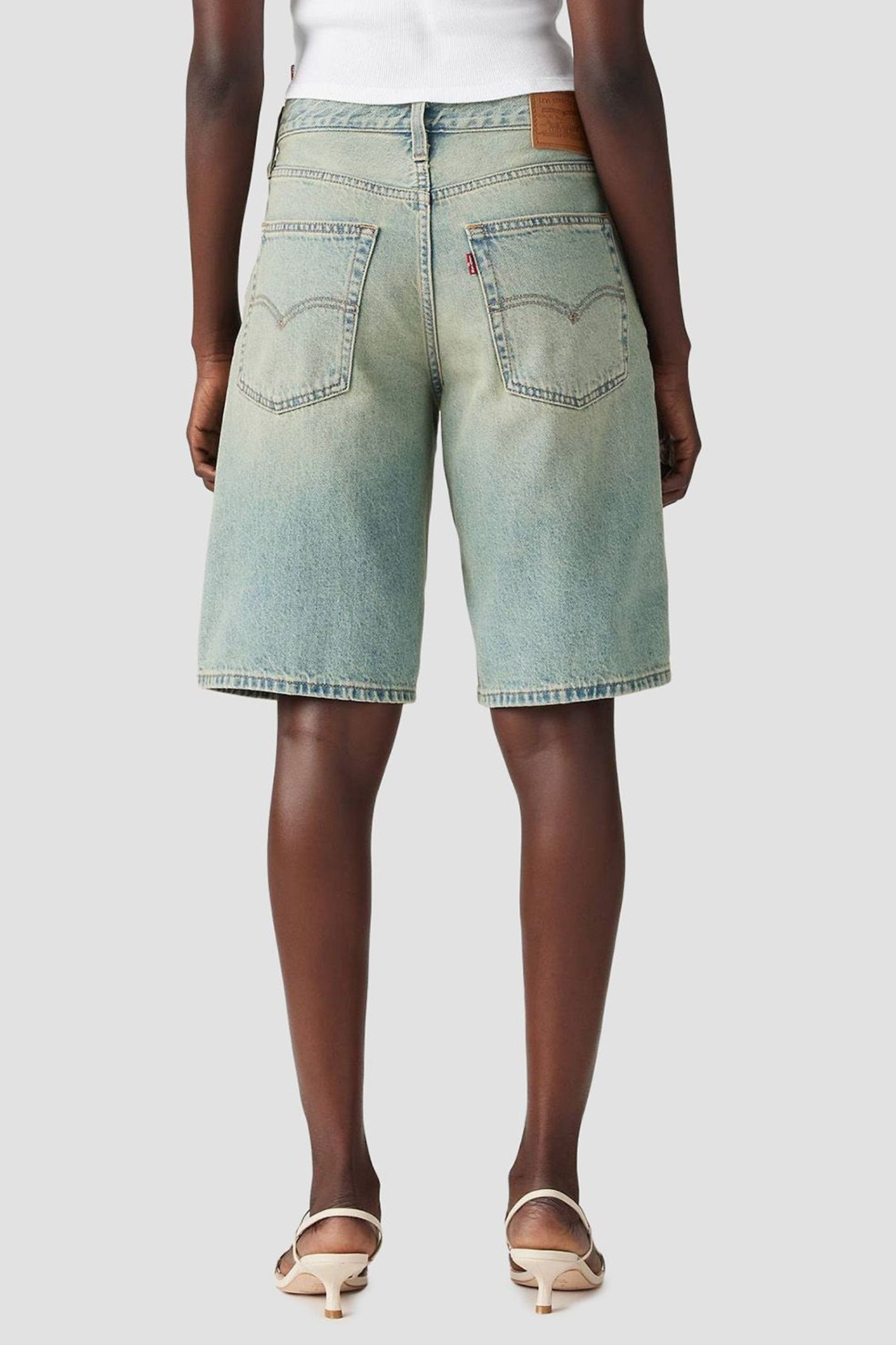 Женские голубые джинсовые шорты Baggy Dad 3