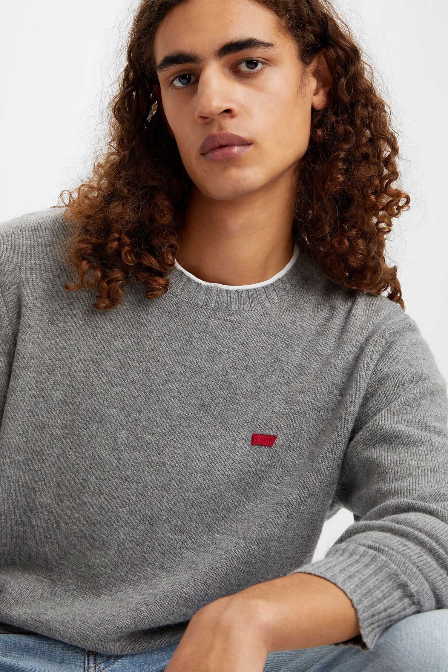 Мужской серый шерстяной джемпер 5