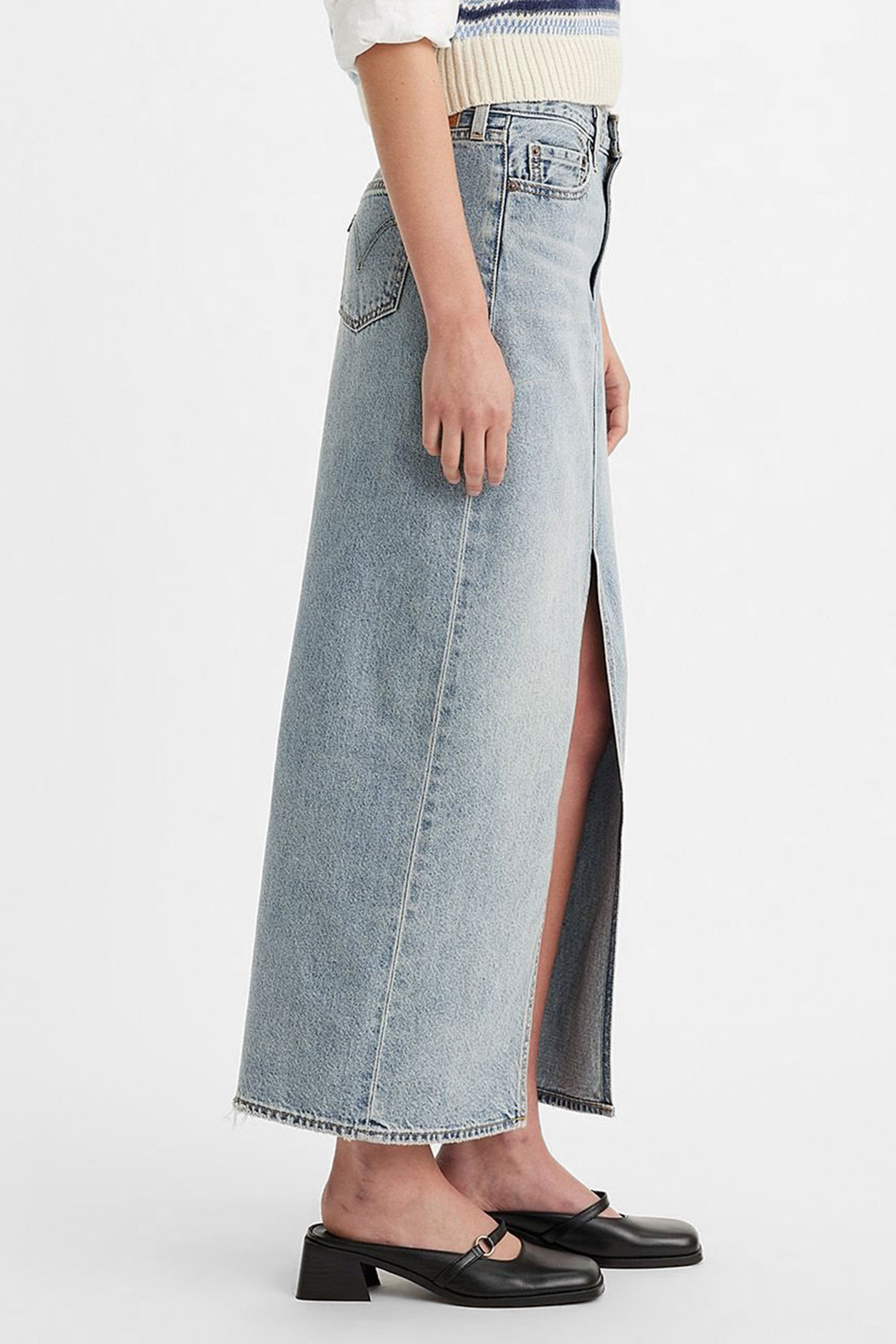 Женская голубая джинсовая юбка 4