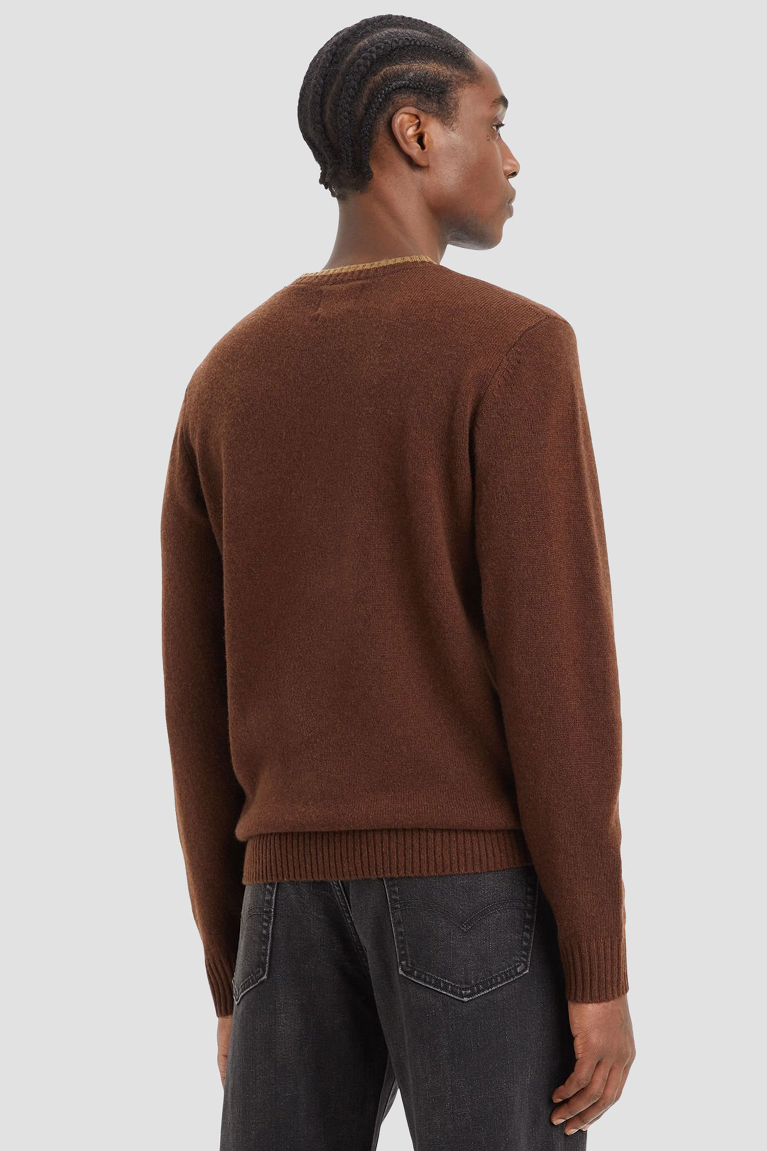 Мужской коричневый шерстяной джемпер 3