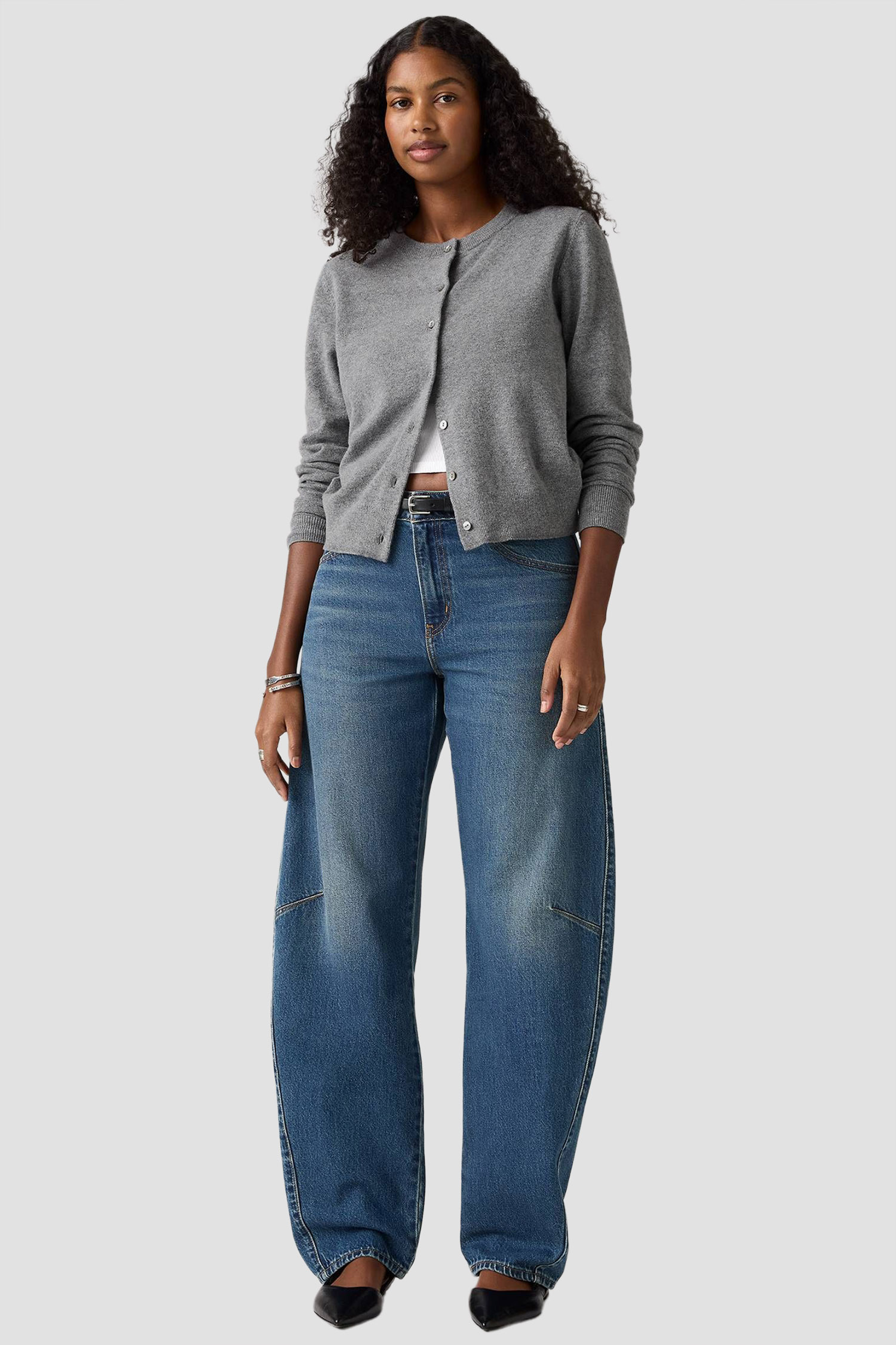 Женские синие джинсы Baggy Dad Barrel 5