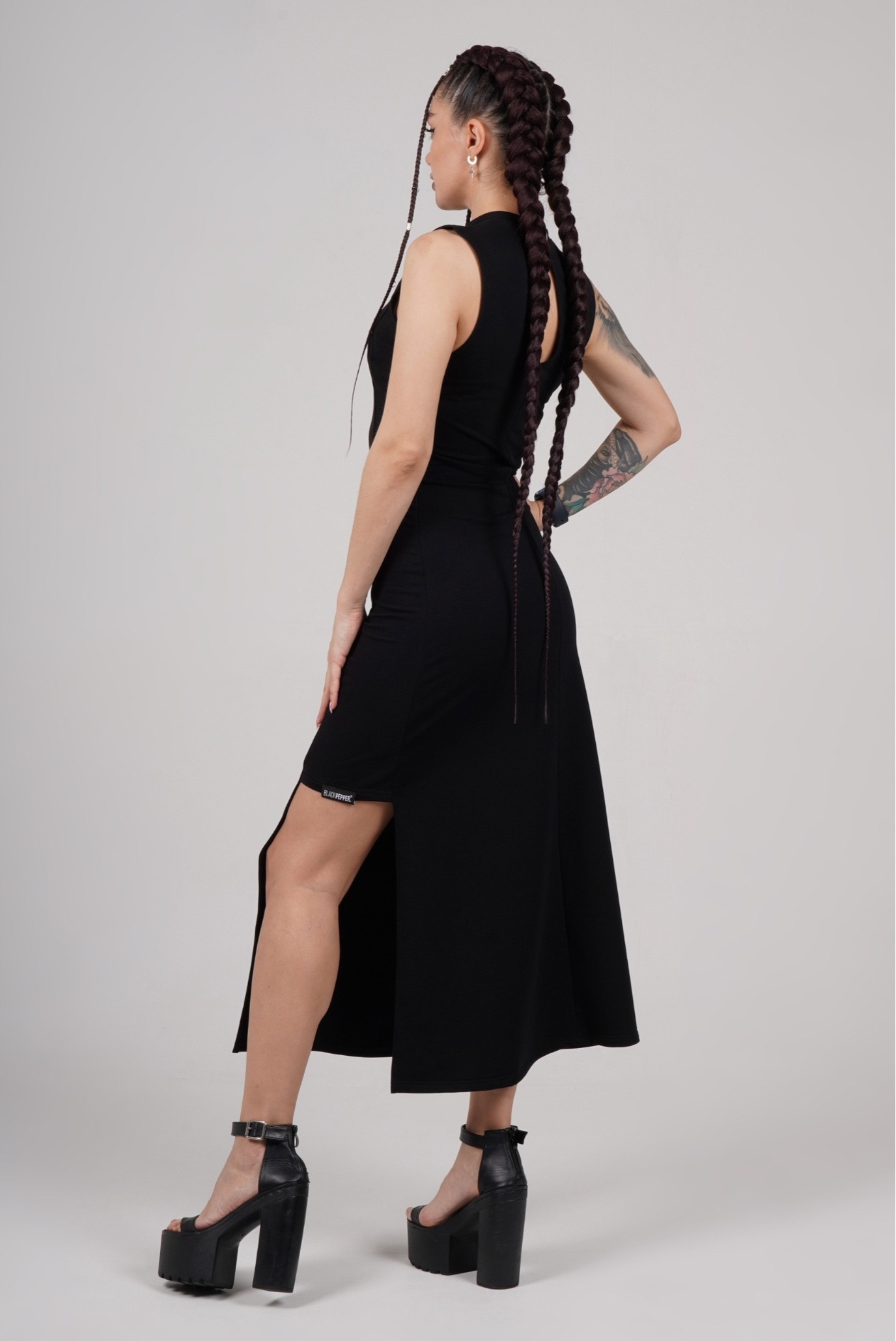 Платье ассиметричное  black 4