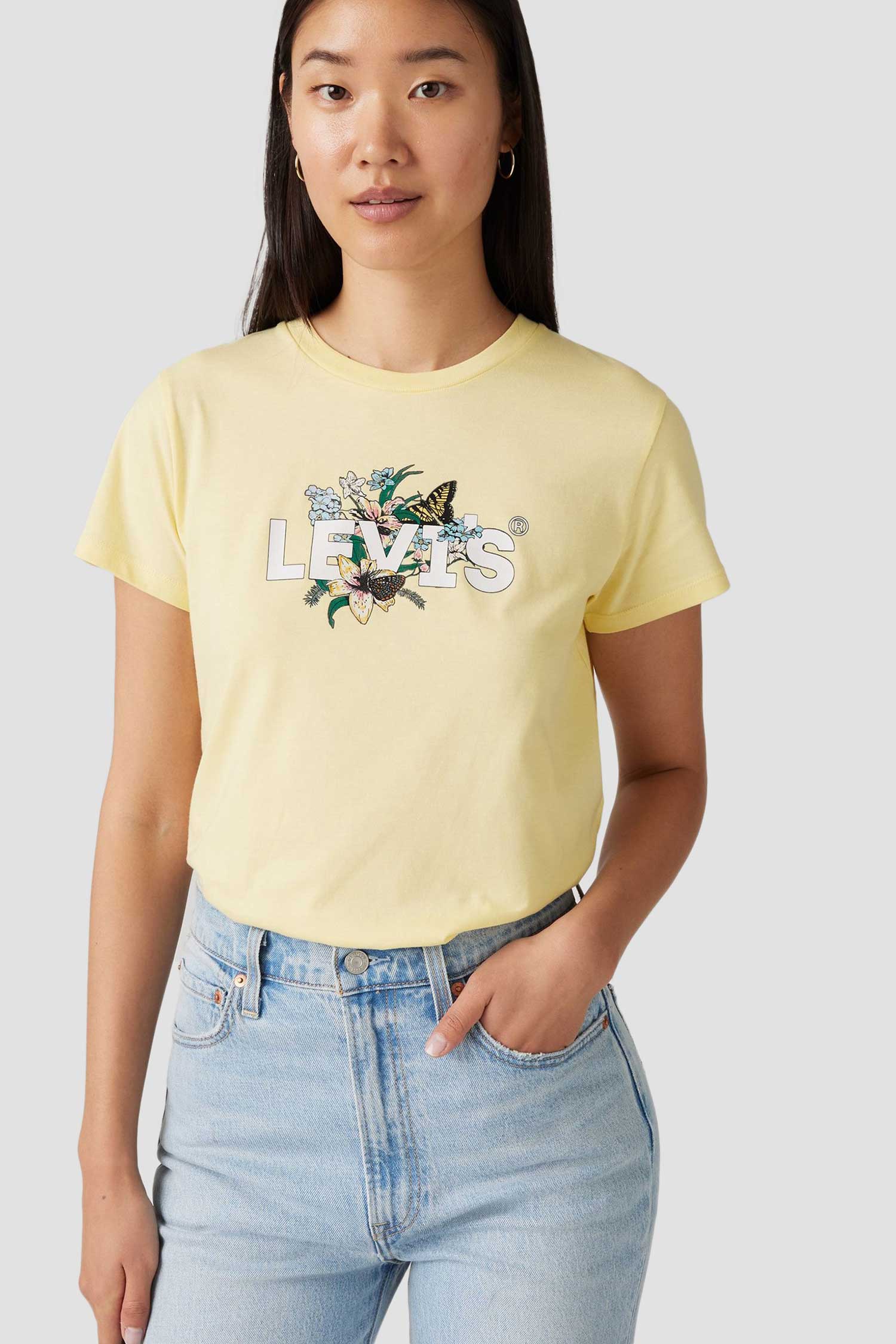 Женская желтая футболка 5