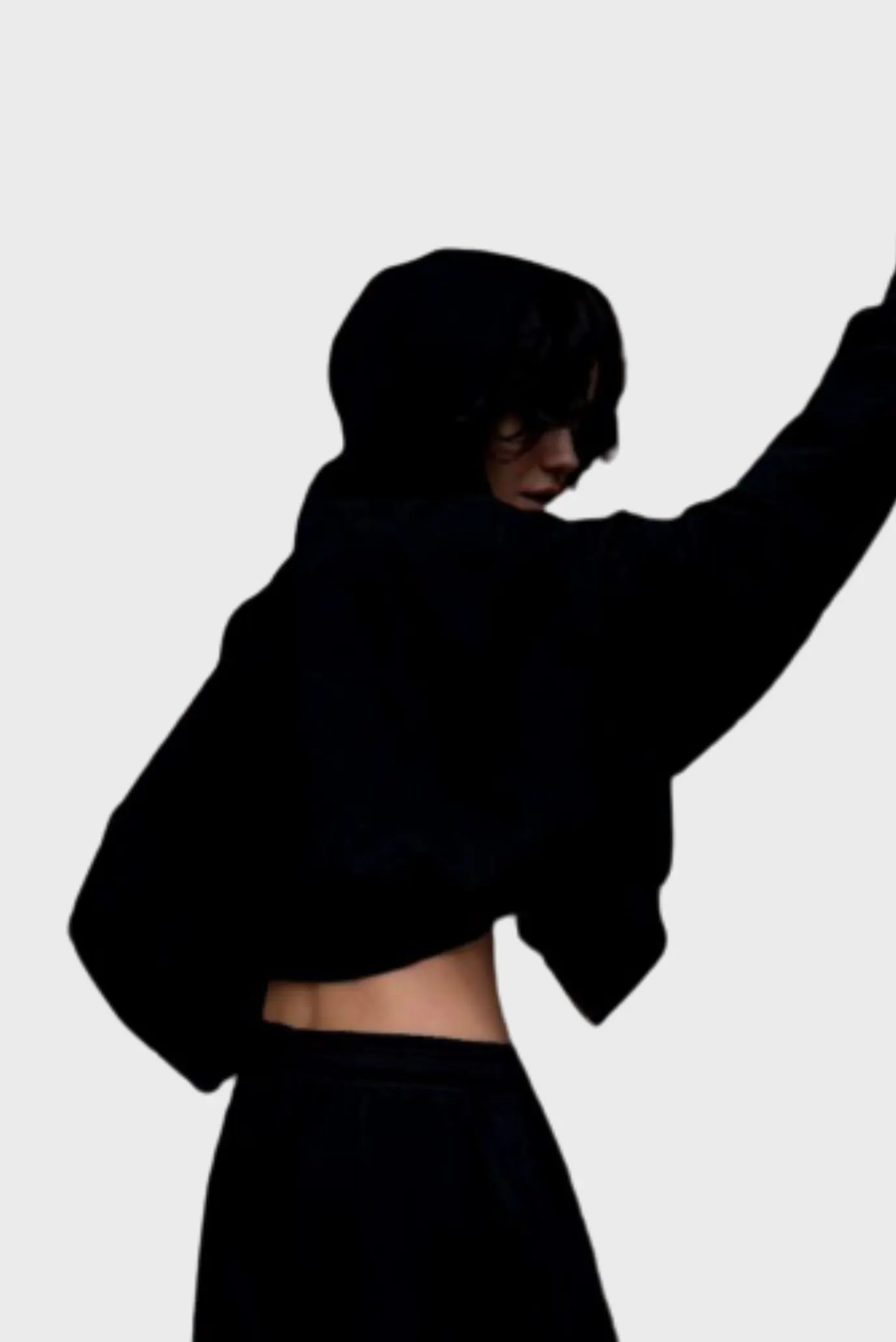 Зип-худи Sabe Logo Cropped Zip-Up Hoodie Black 3