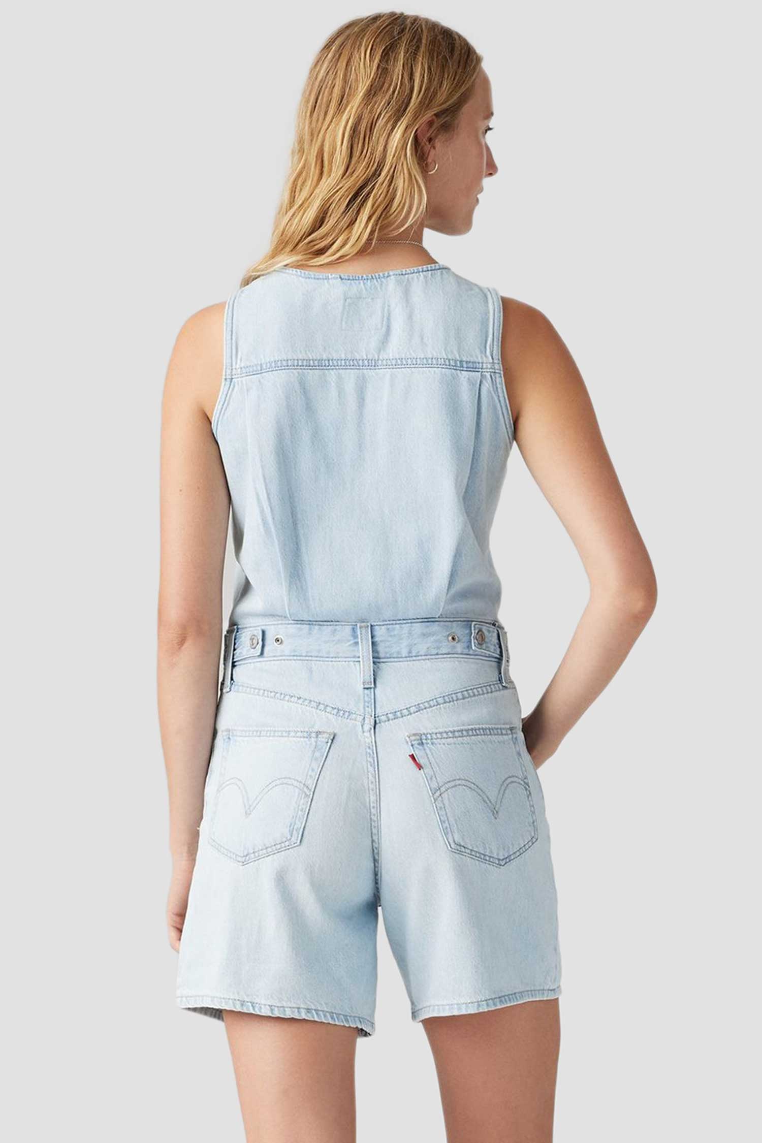 Женский голубой джинсовый комбинезон 3