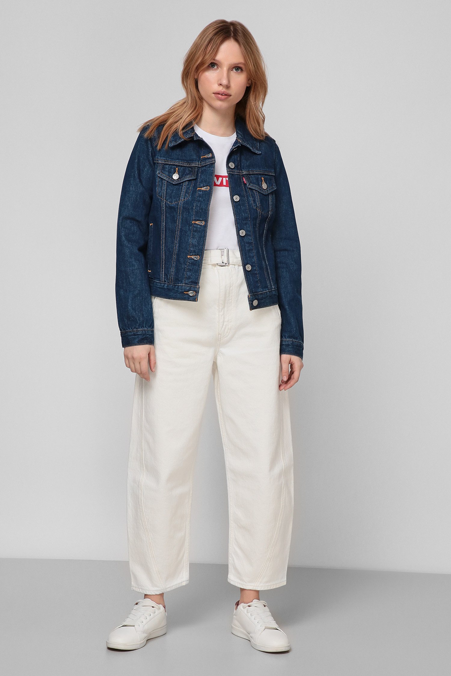 Женская синяя джинсовая куртка 6