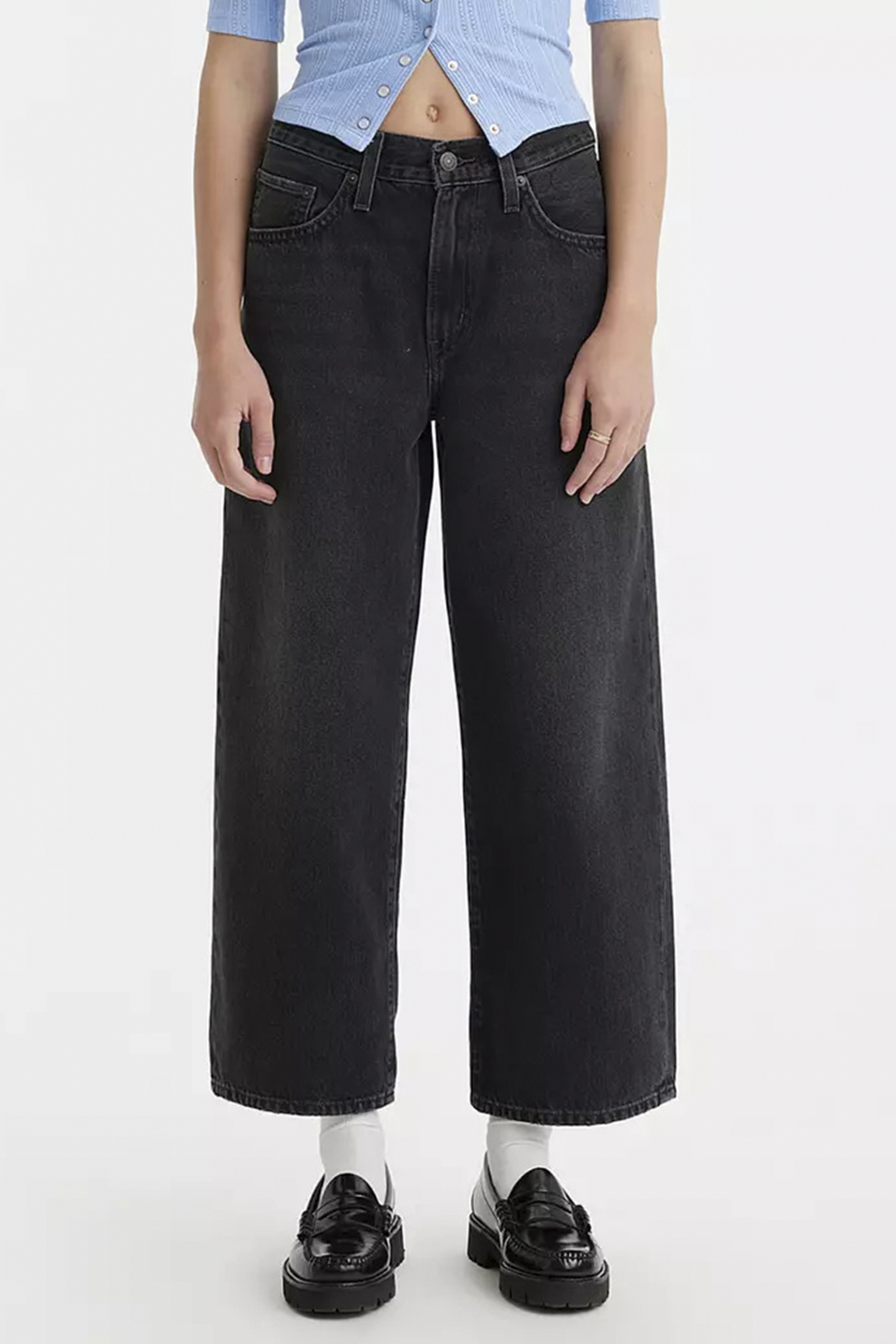 Женские черные джинсы Baggy High Water 1