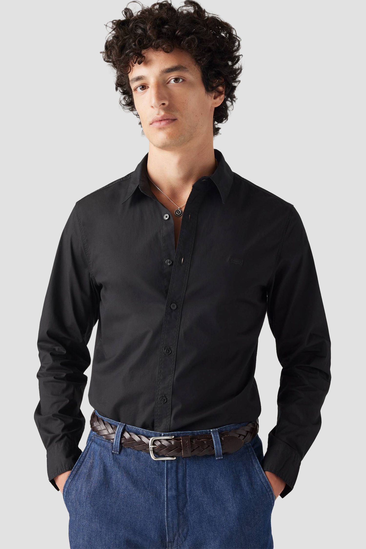 Мужская черная рубашка 4