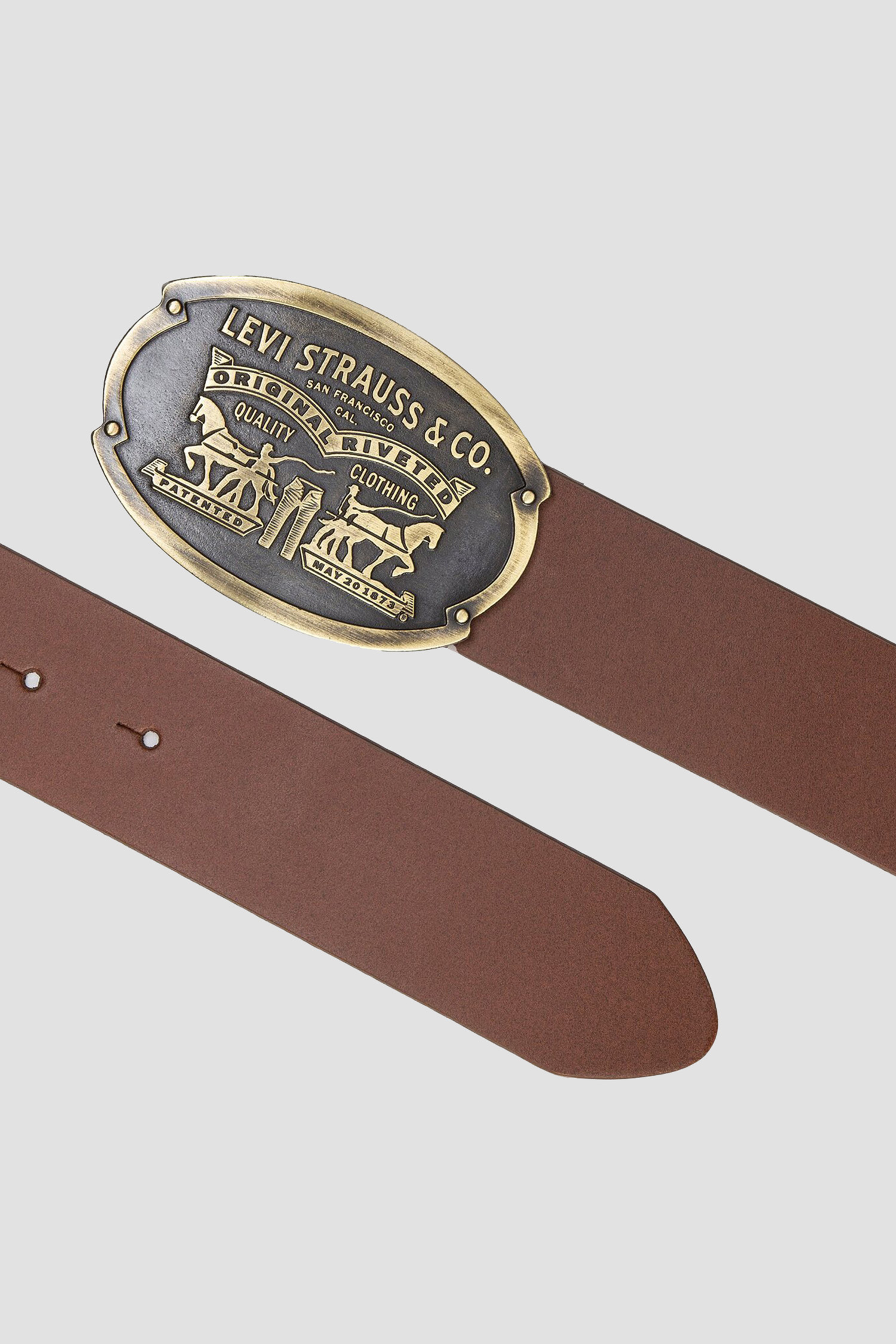 Коричневый кожаный ремень 2