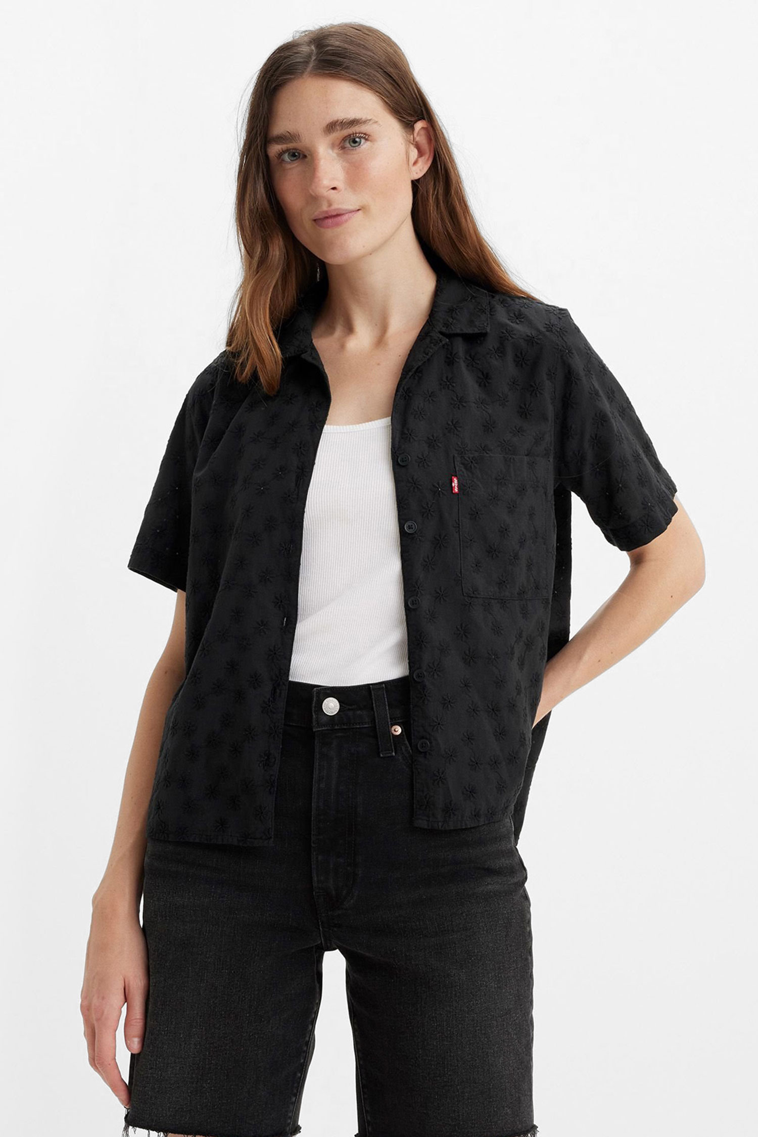 Женская черная рубашка 4