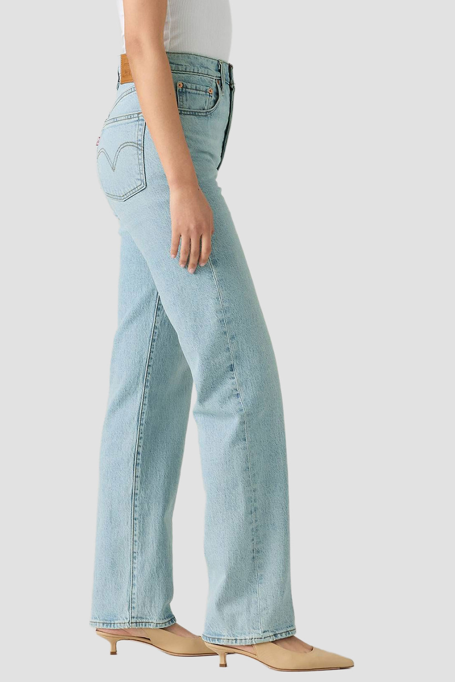 Женские голубые джинсы Ribcage Full Length 4