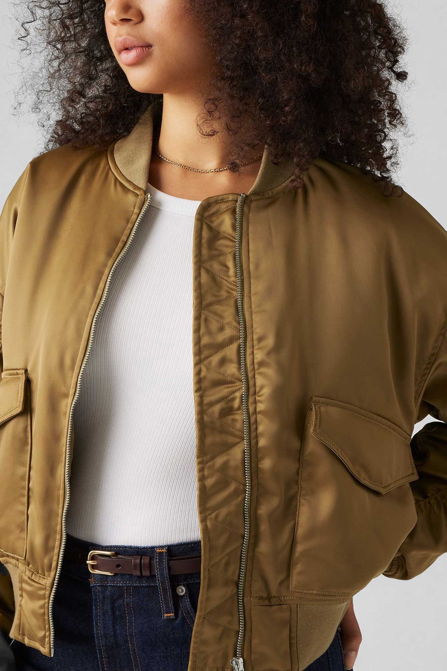 Женский коричневый бомбер 5
