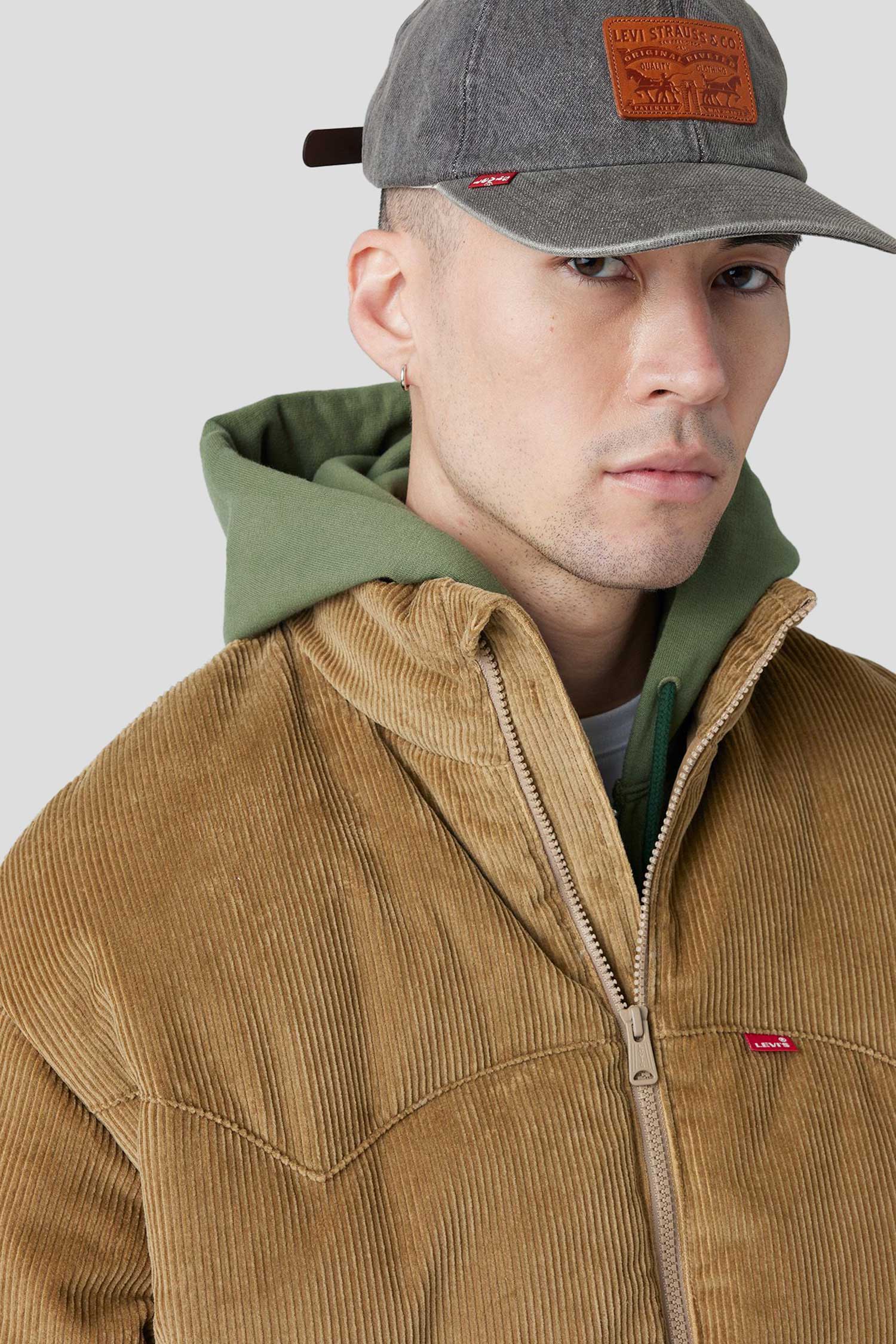 Мужская бежевая вельветовая куртка 5