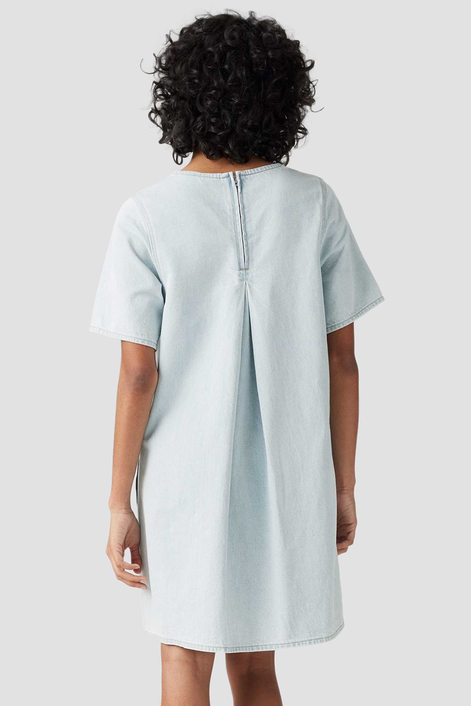 Женское голубое джинсовое платье 3