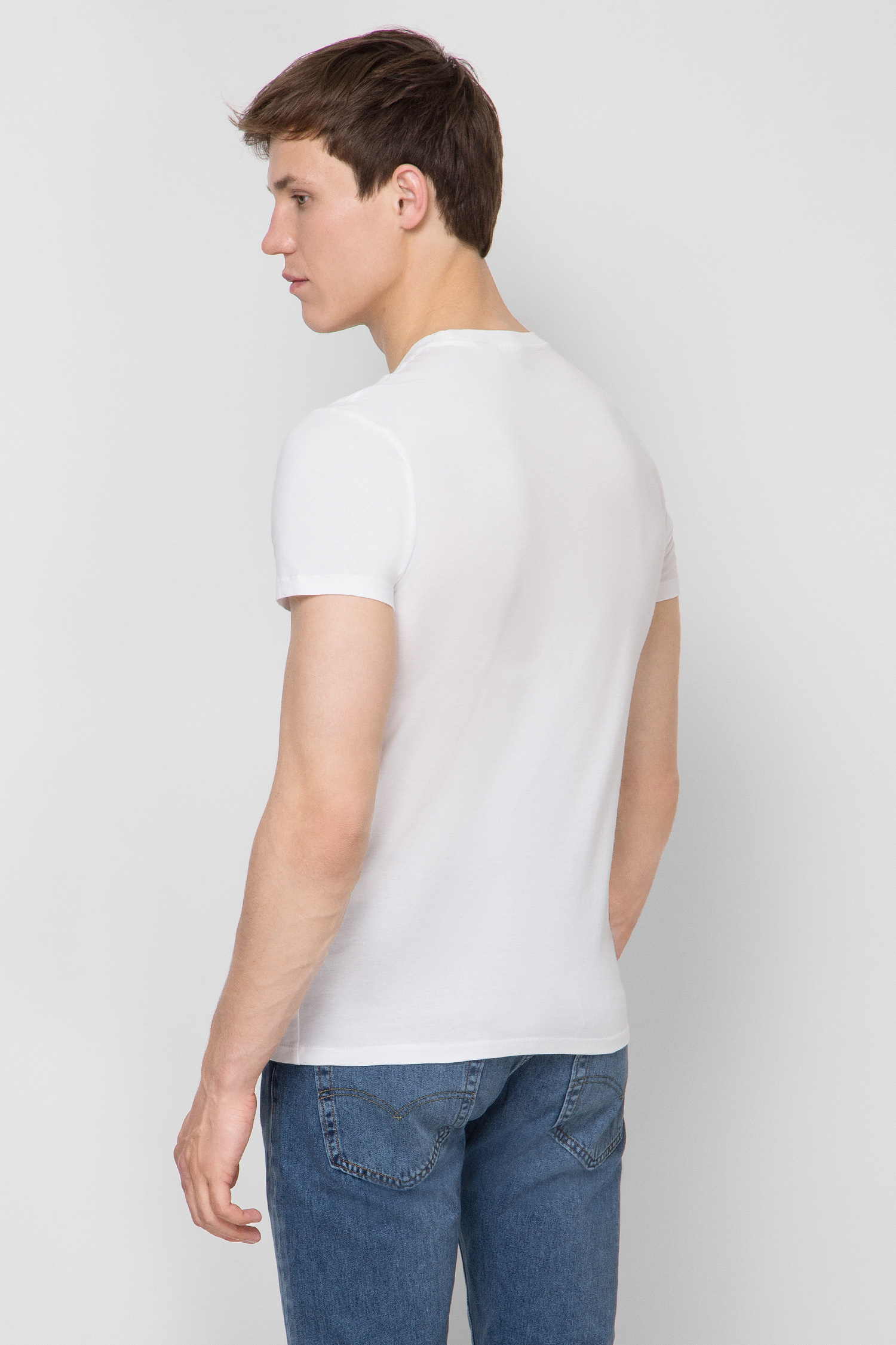 Мужские белые футболки (2 шт) Slim Fit 3