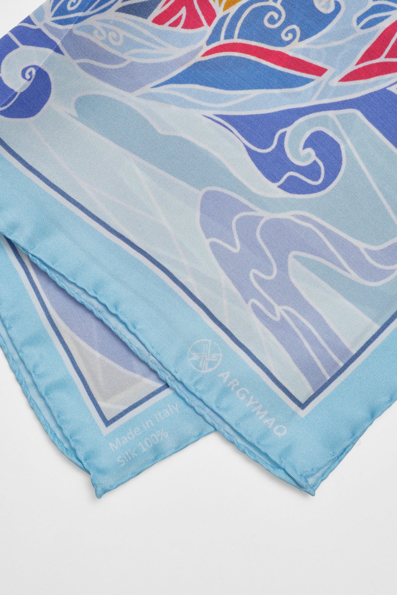 Женский голубой платок 36х36 3