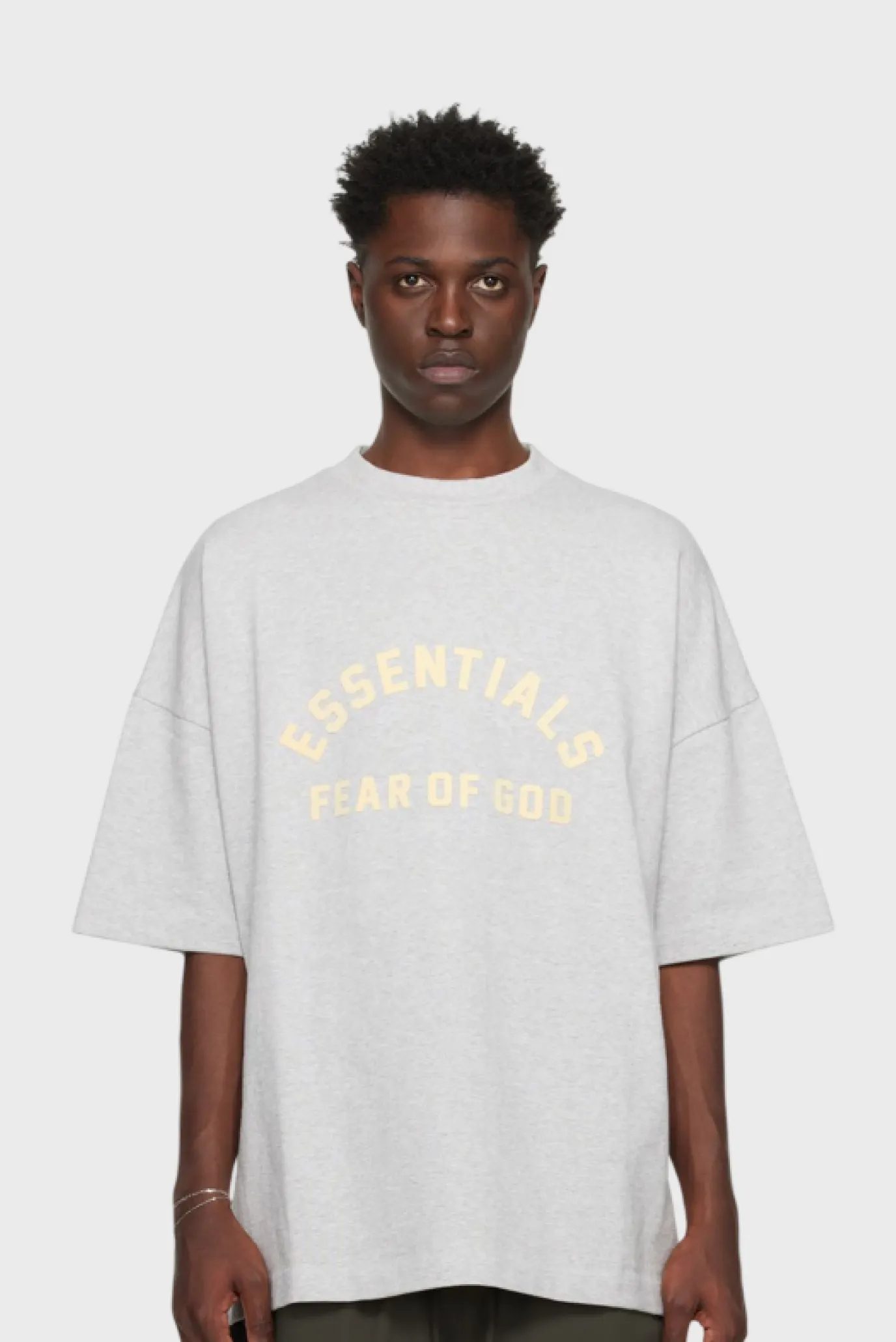 Fear Of God Essentials Heavy Jersey Crewneck T-Shirt Light Heather Grey 1