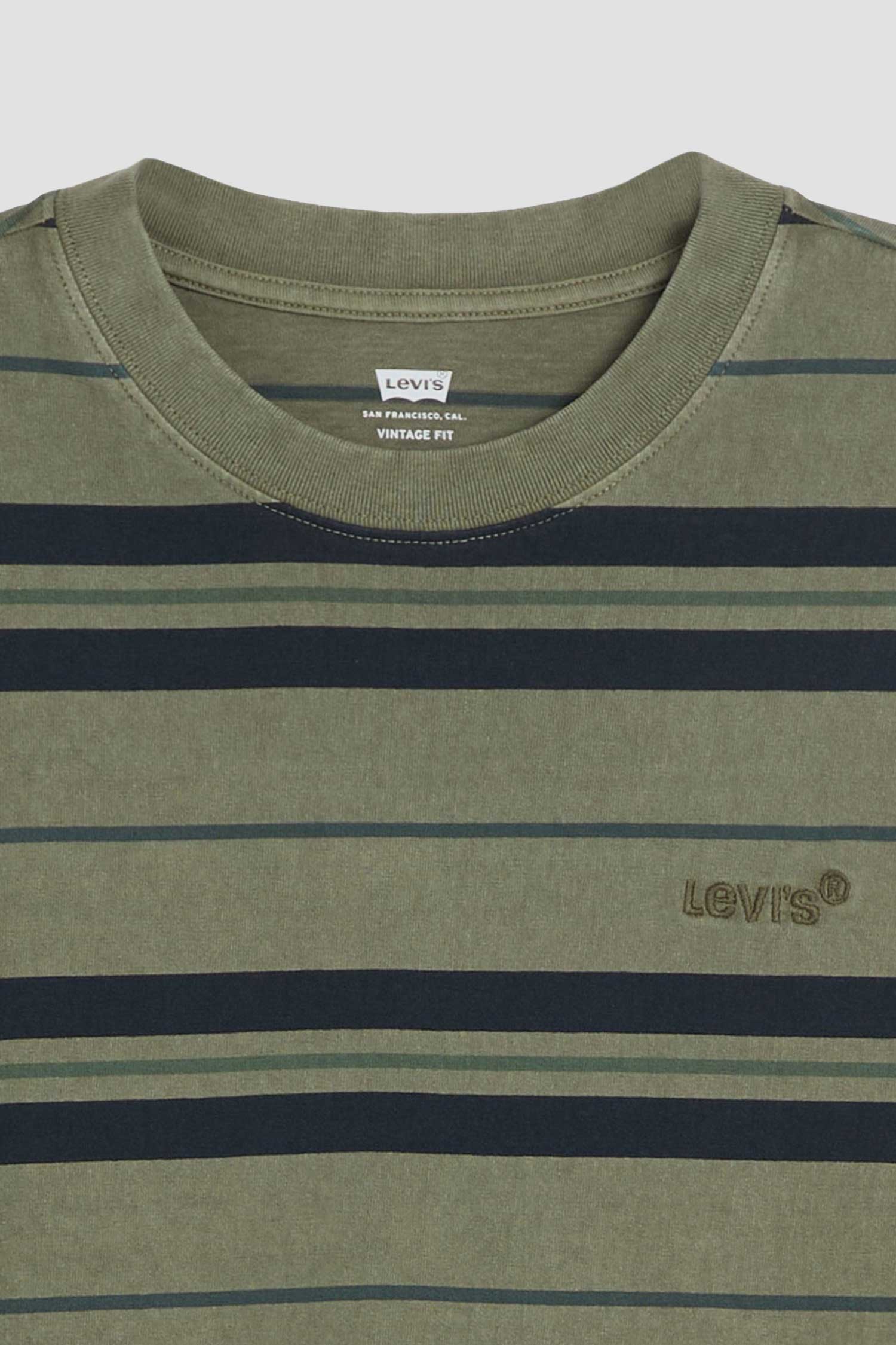 Мужская зеленая футболка в полоску 6