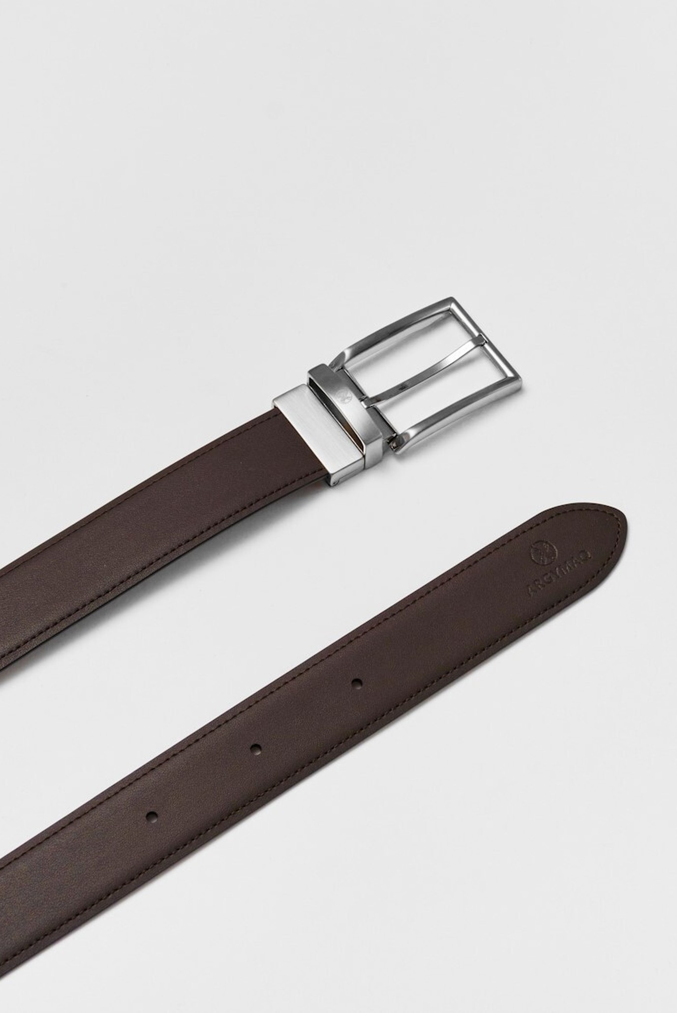 Мужской темно коричневый ремень 35ММ 2