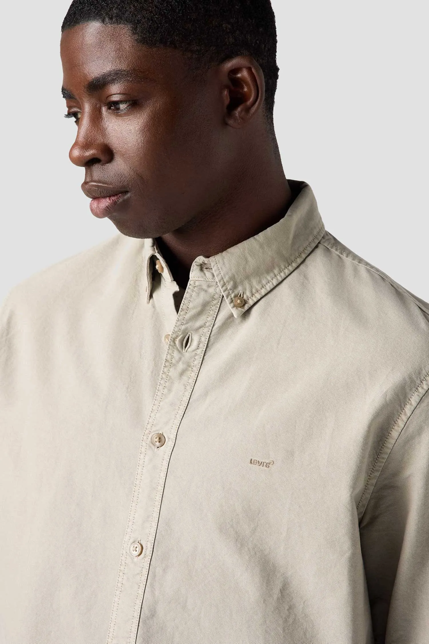 Мужская бежевая рубашка 5