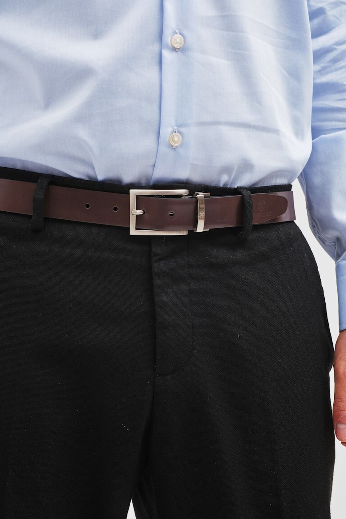 Мужской коричнево-черный ремень 30ММ 4