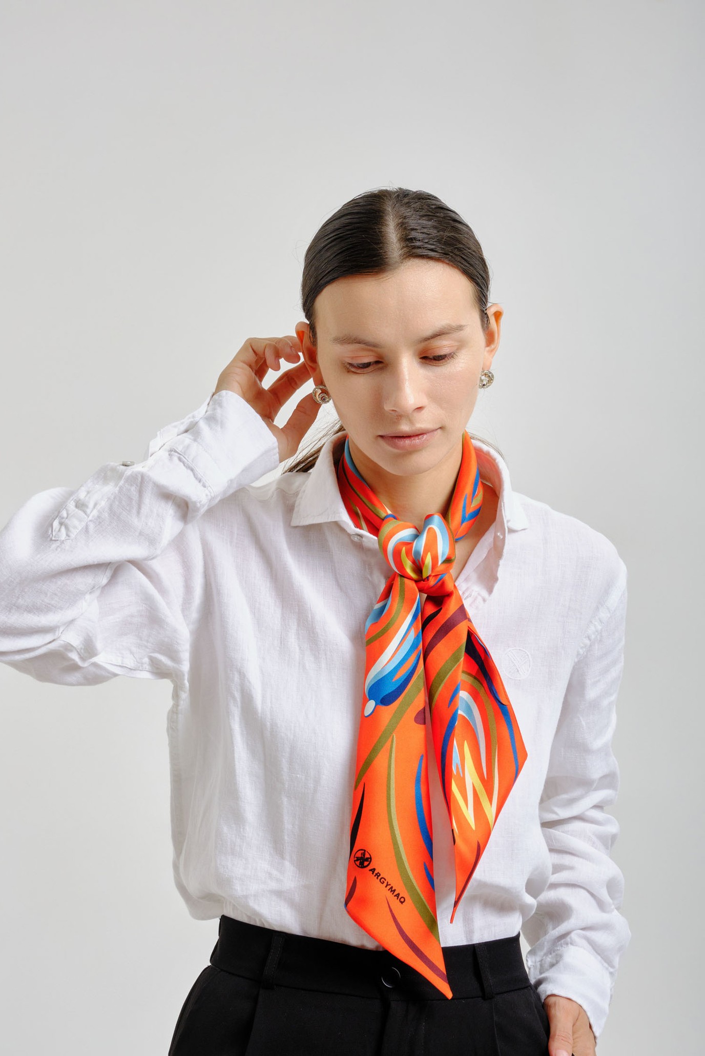 Женский красный платок 11х137 8