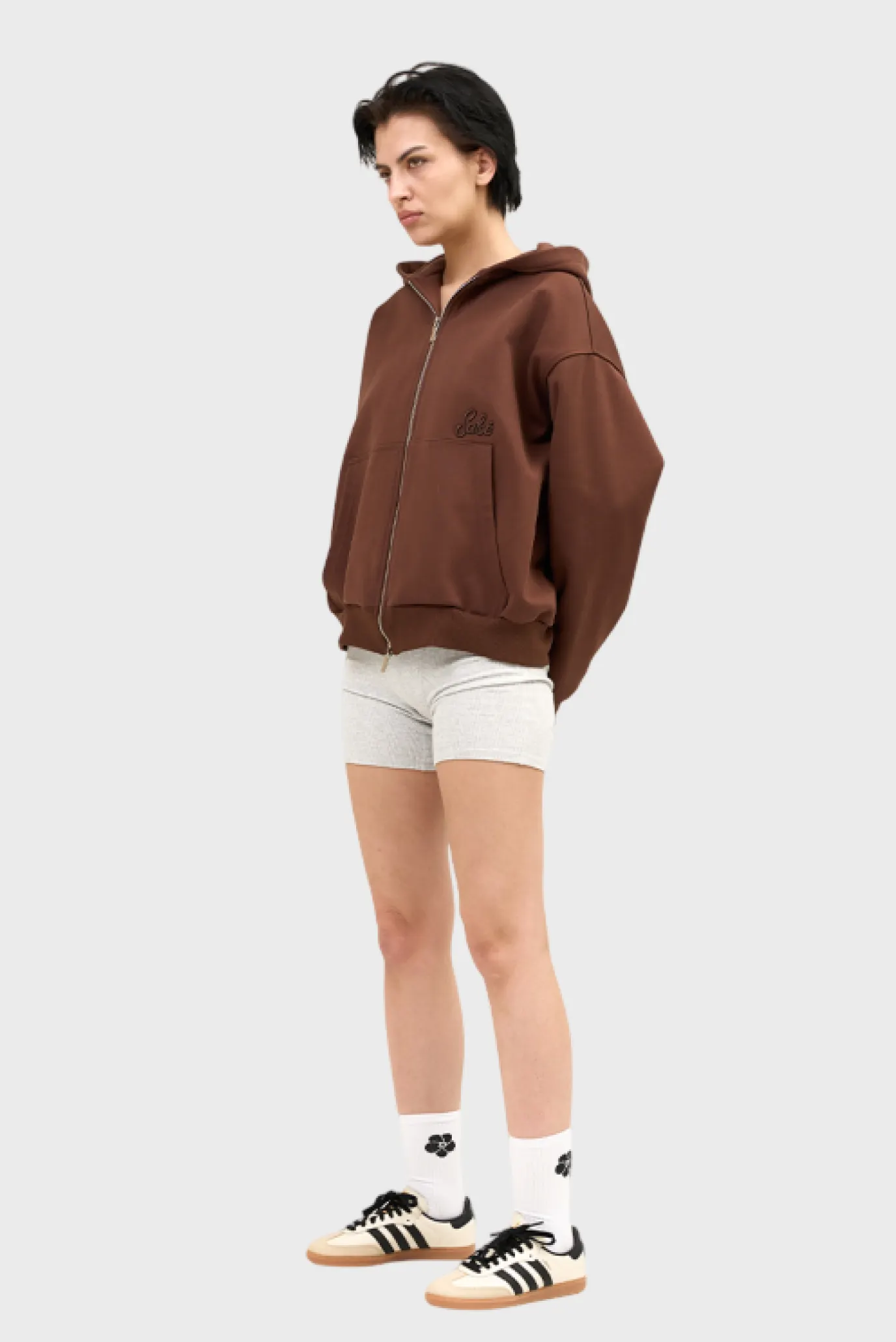 Зип-худи Sabe Paris Cotton 3D Logo Full-Zip Hoodie Brown 2