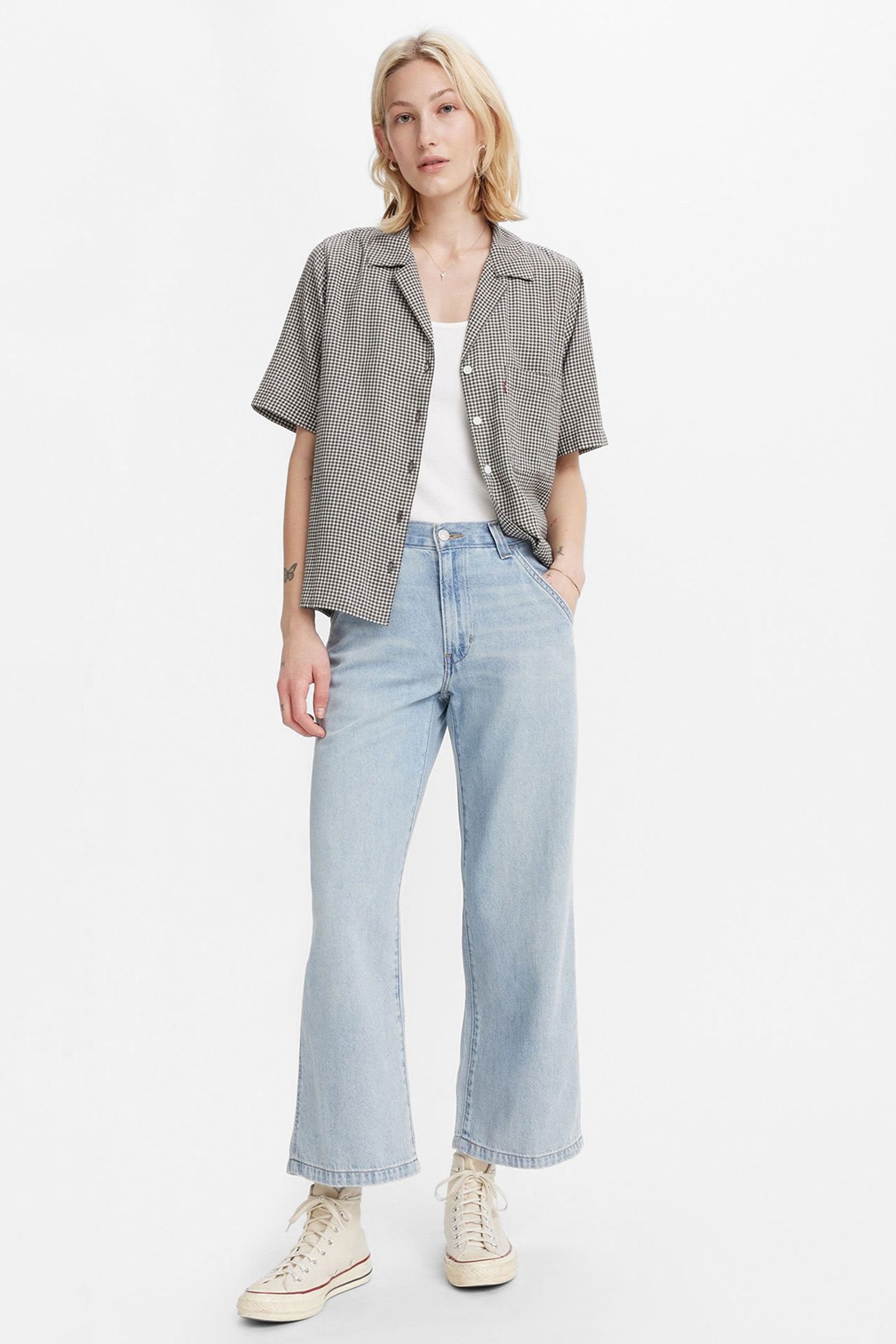 Женские голубые джинсы Baggy Carpenter 7