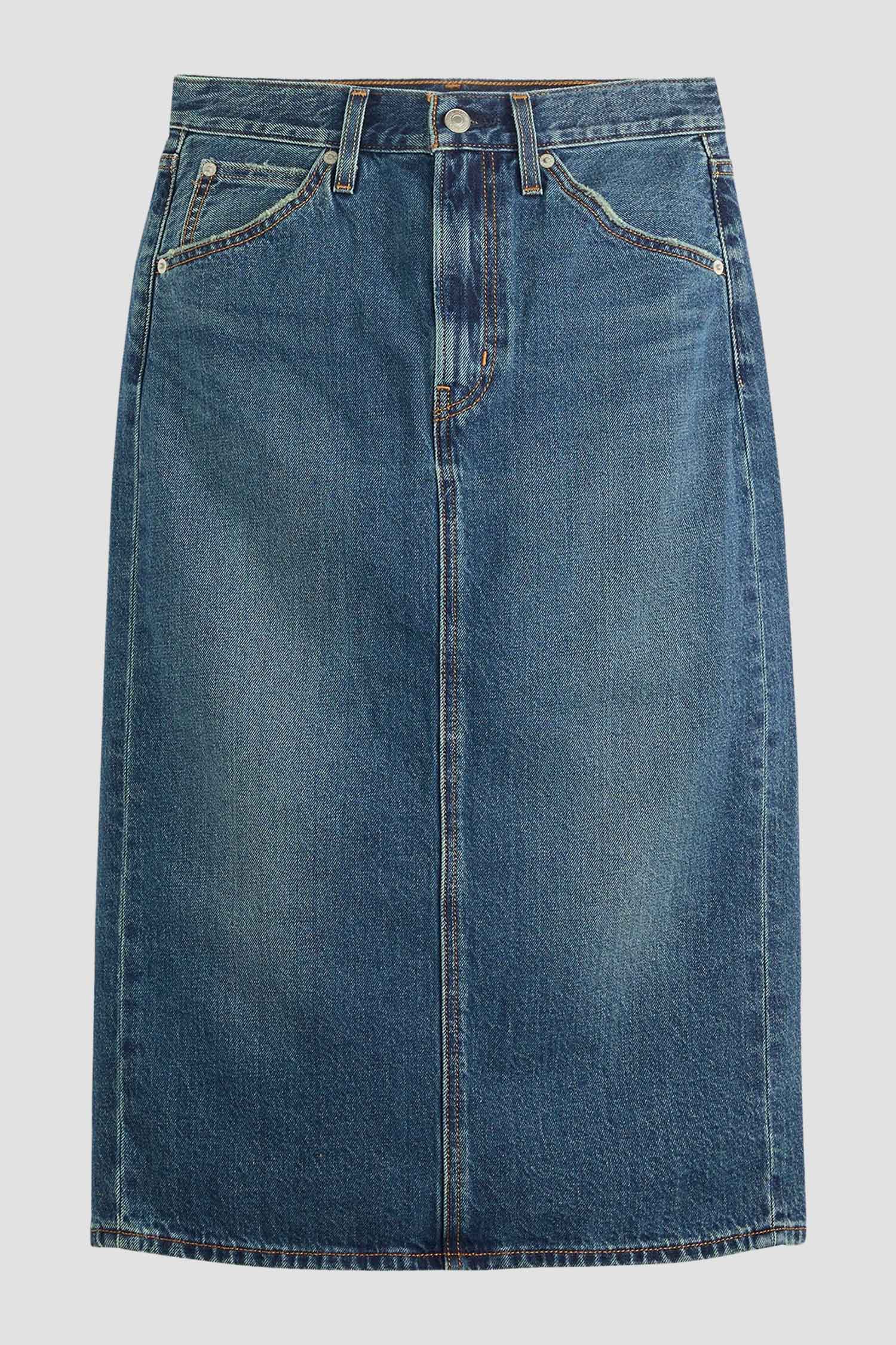 Женская синяя джинсовая юбка 2