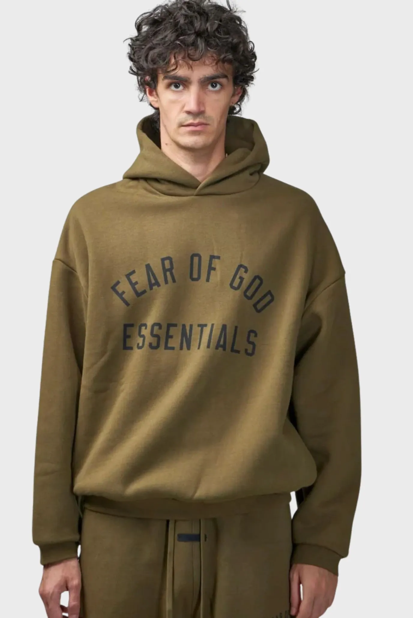 Fear Of God Essentials Fleece Hoodie Olive 1