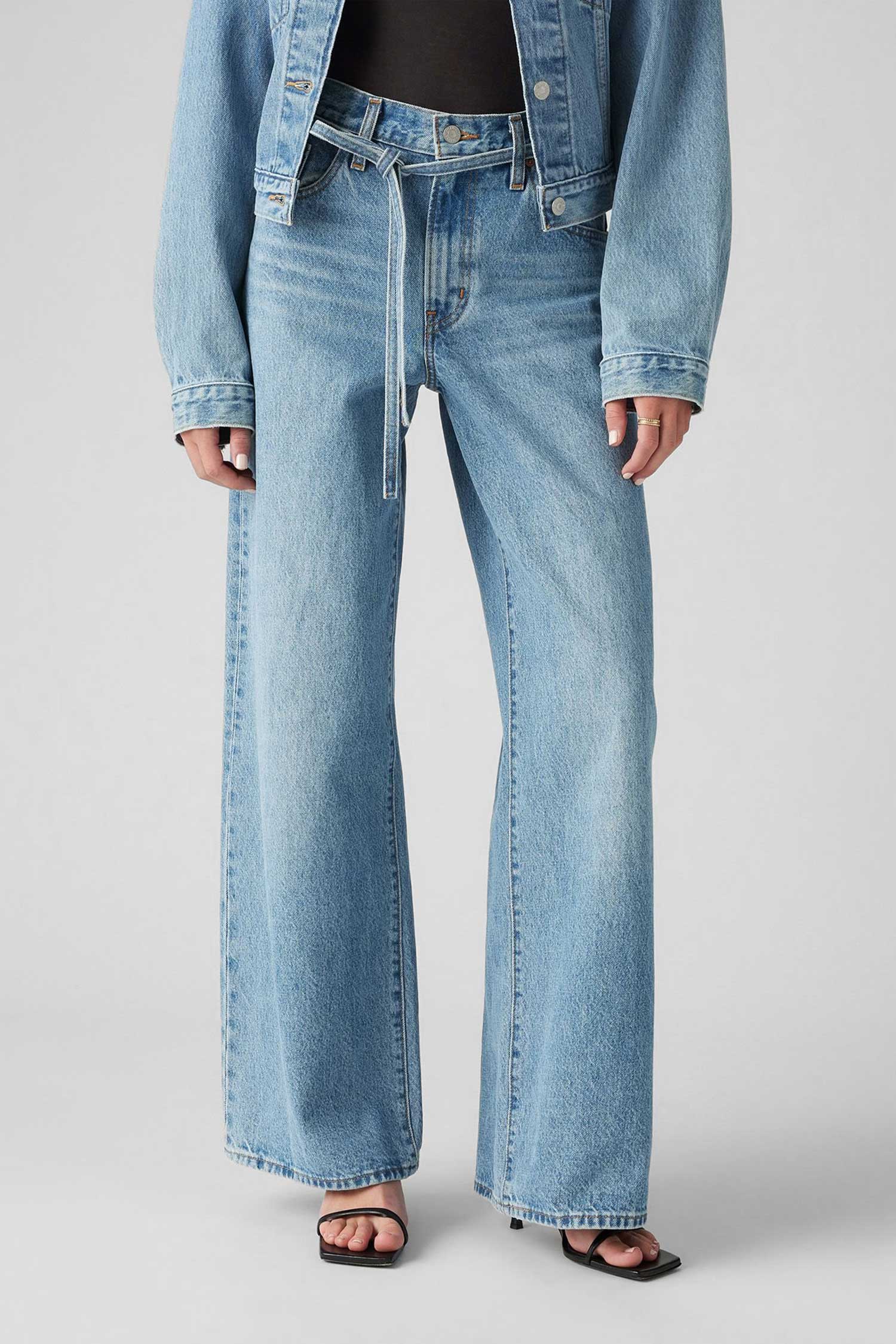 Женские голубые джинсы XL Straight 5