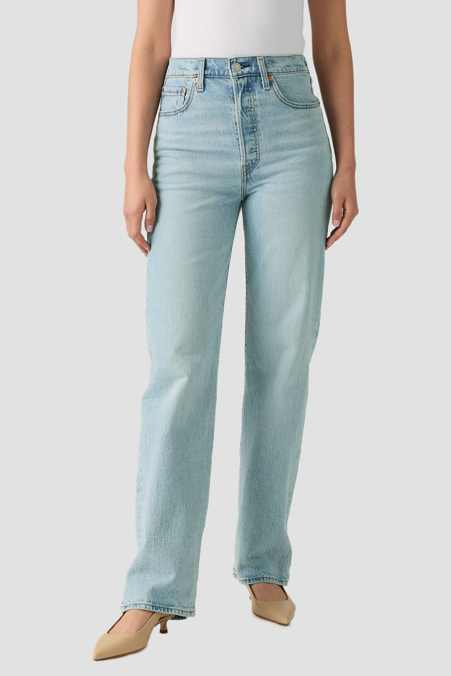 Женские голубые джинсы Ribcage Full Length 1