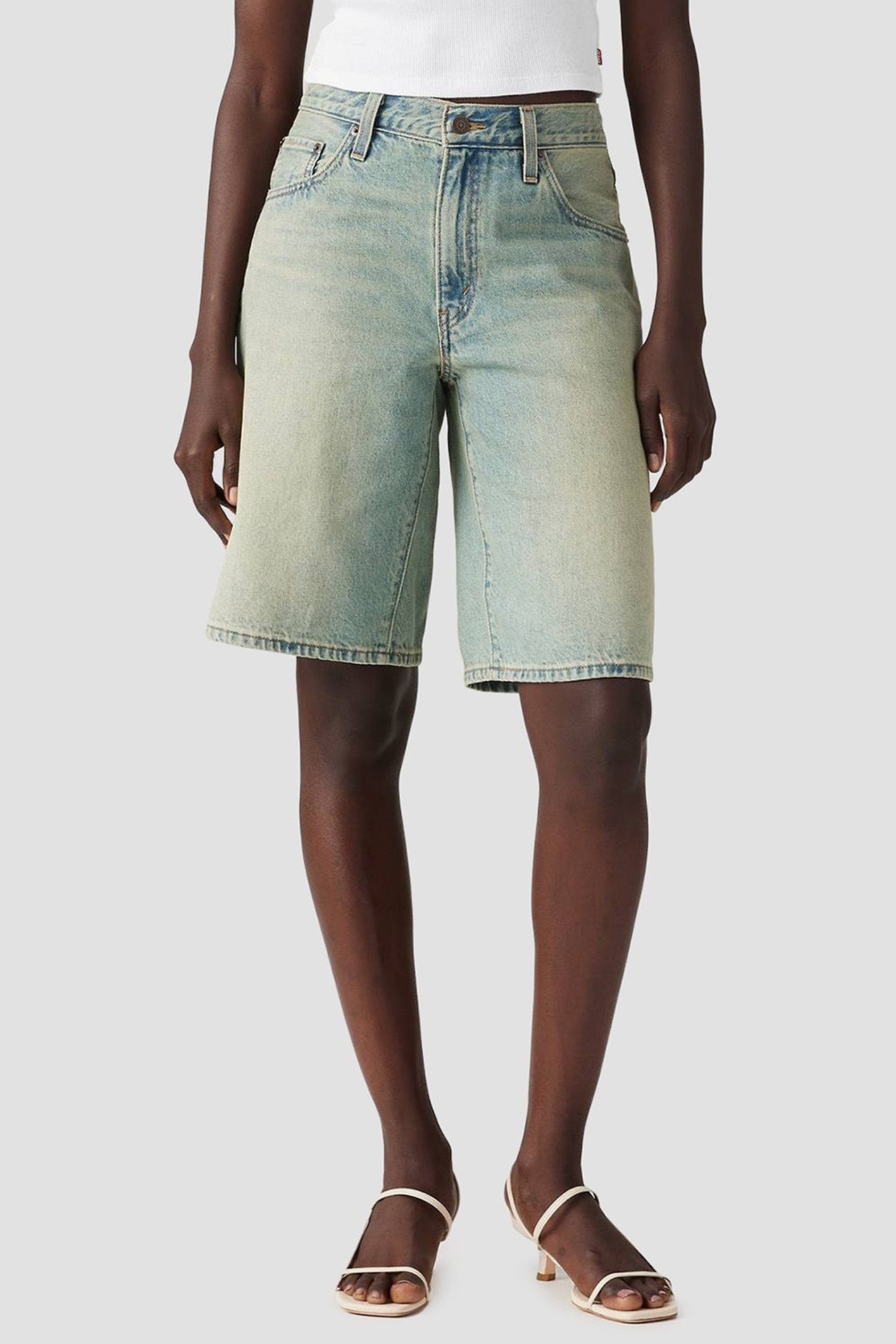 Женские голубые джинсовые шорты Baggy Dad 1