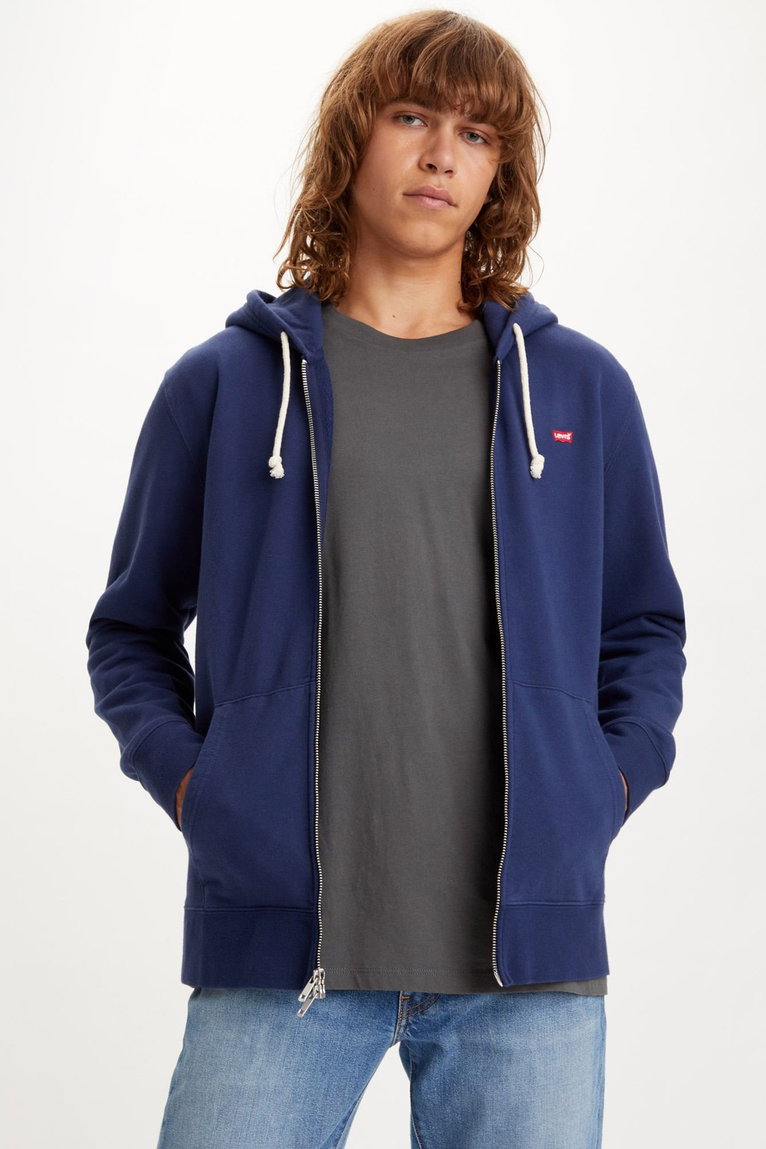 Мужская синяя кофта на молнии 3