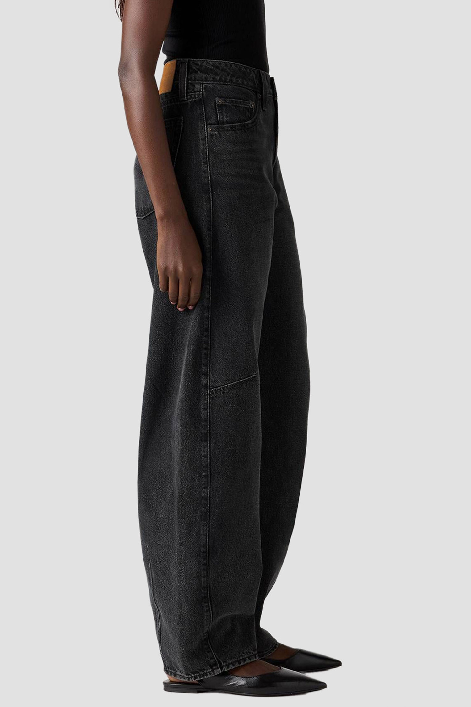 Женские черные джинсы Baggy Dad Barrel 4